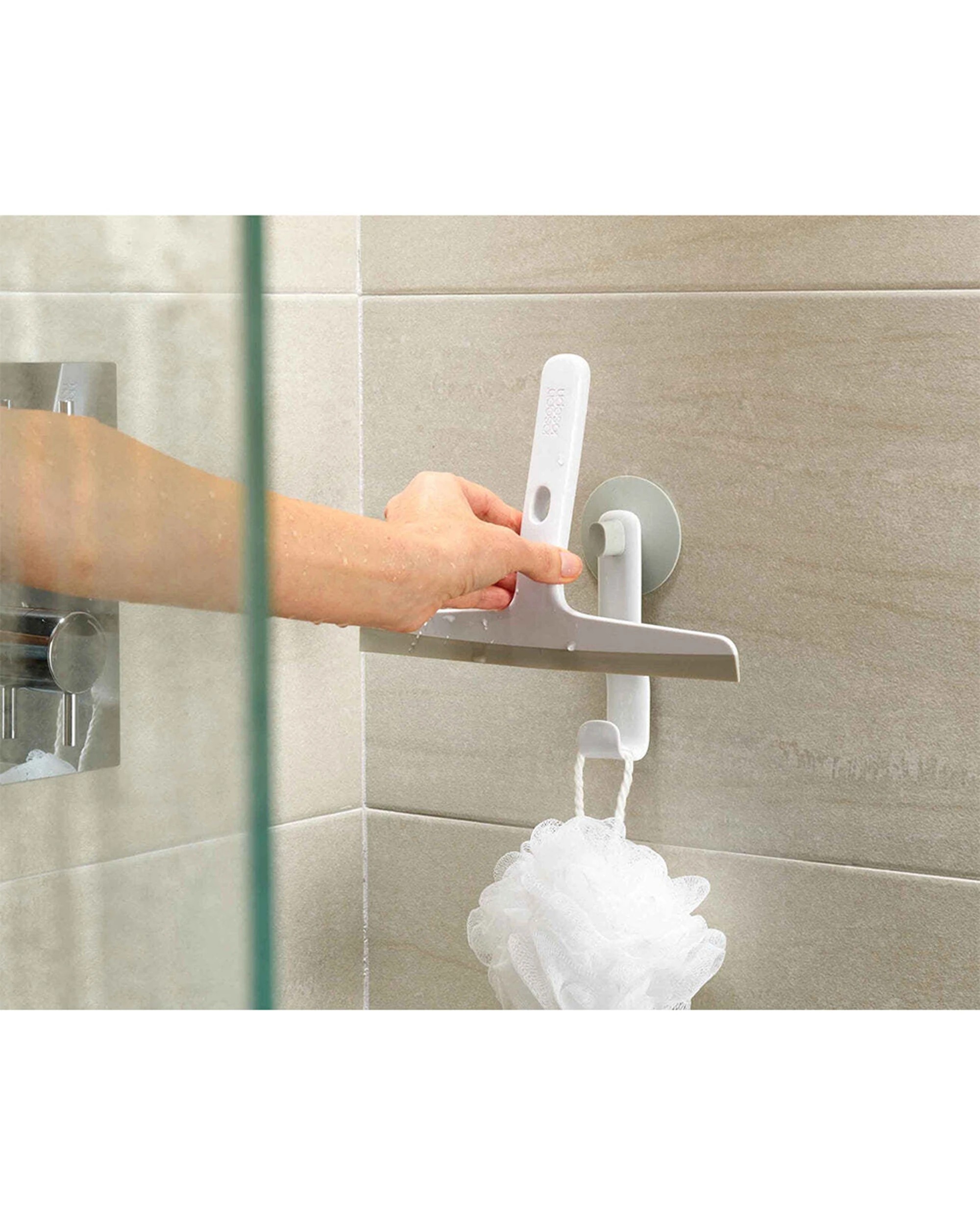 4 Joseph Joseph EasyStore 25cm Slimline Squeegee With Storage Hook Suction - Grey, 4 of 4