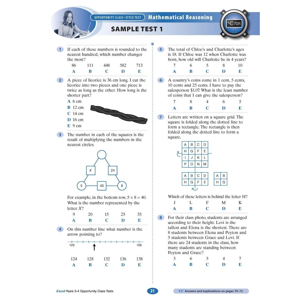 6 Excel Opportunity Class Tests Years 3-4, 6 of 7