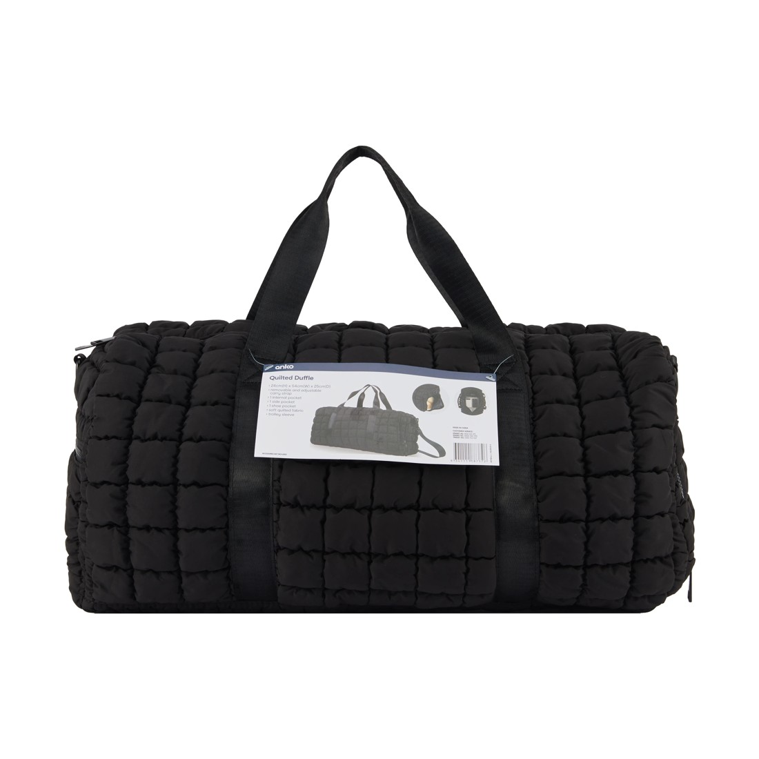 5 Quilted Duffle Bag - Black, 5 of 5