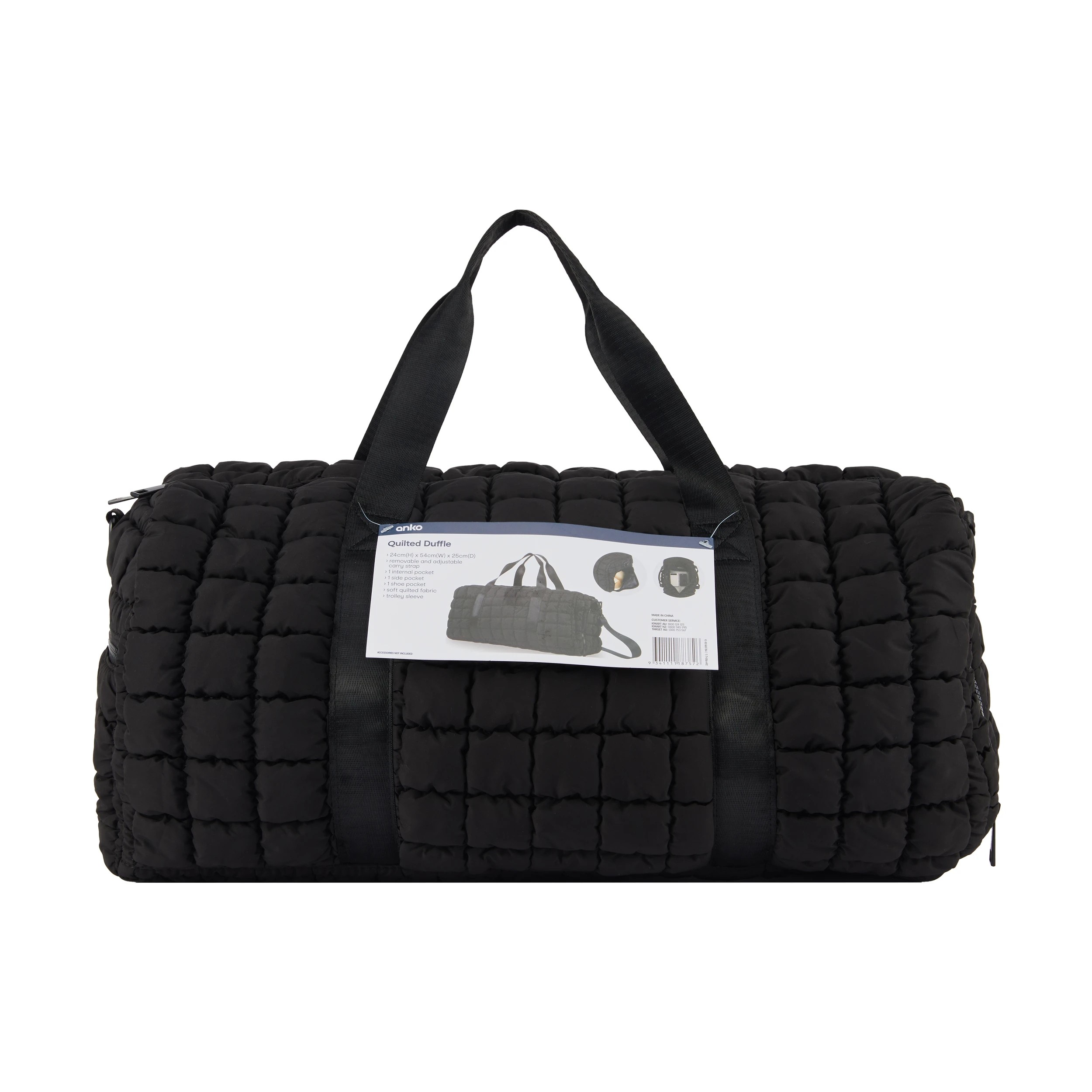 5 Quilted Duffle Bag - Black, 5 of 5