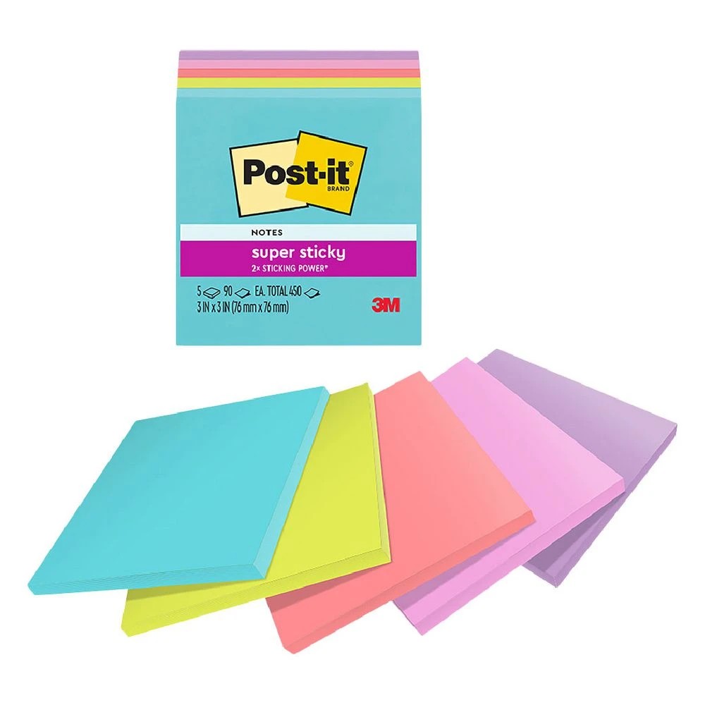 4 Post-it Super Sticky Notes 76 x 76mm Supernova Neons 5 Pack, 4 of 8