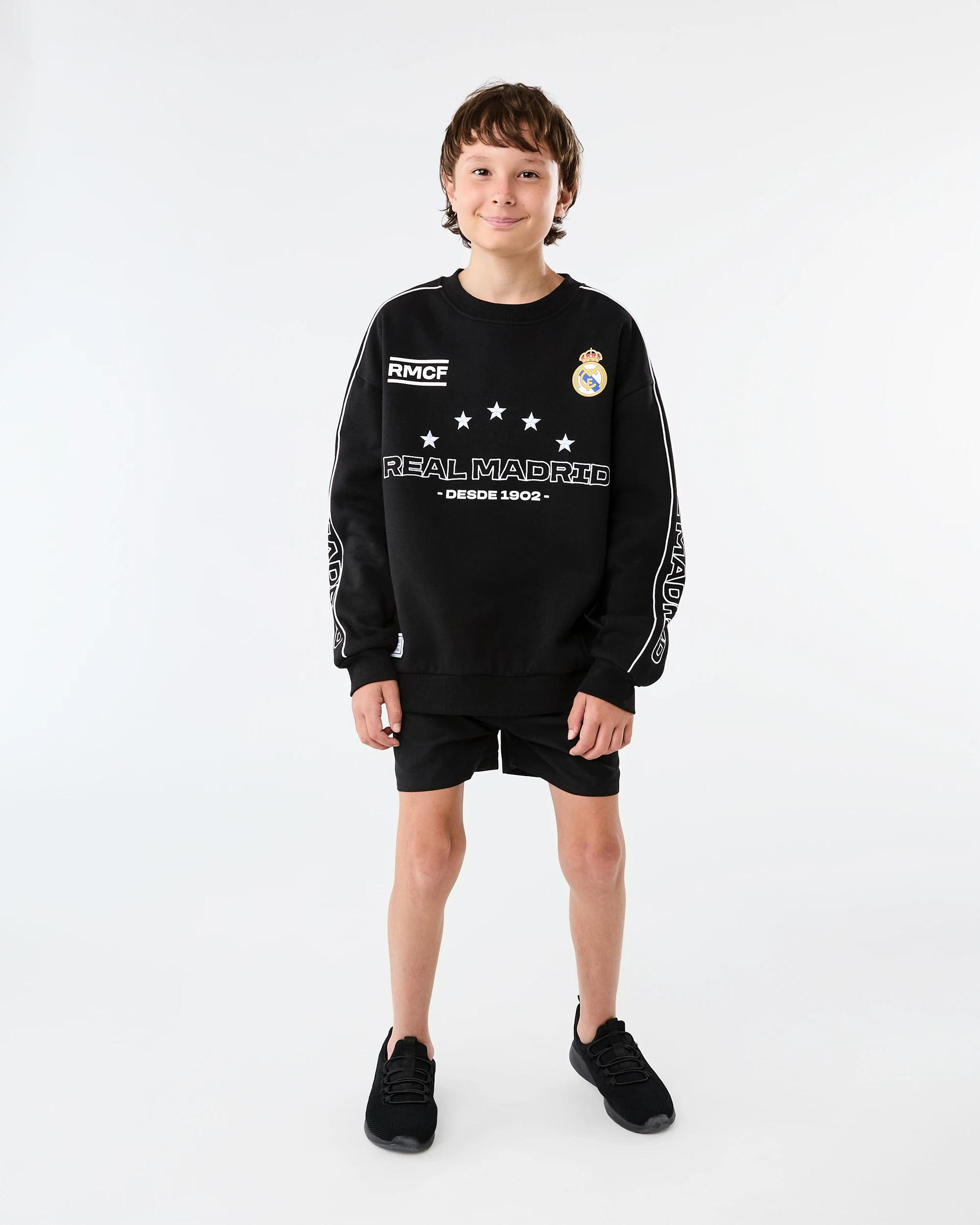 8 Real Madrid Youth Crew Neck Sweatshirt Black, 8 of 9