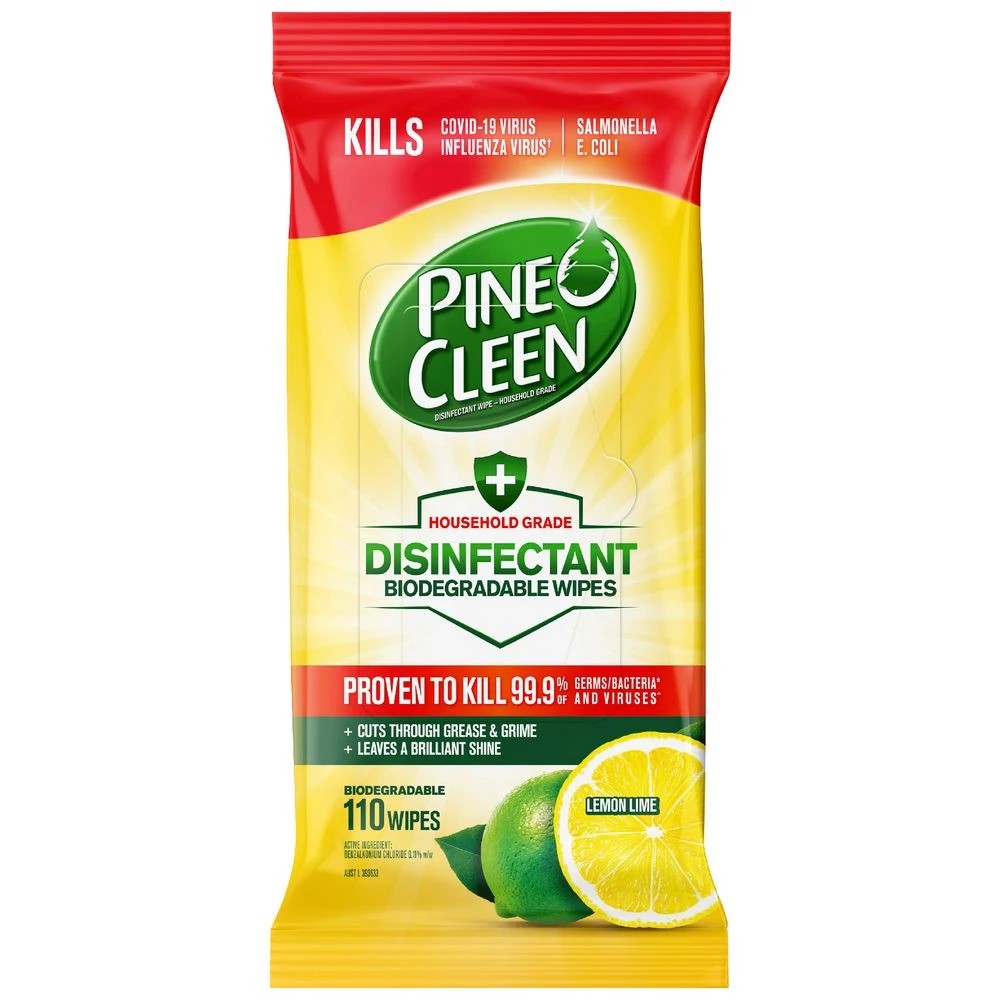 6 Pine O Cleen Disinfectant Surface Wipes Lemon Lime 110 Pack, 6 of 6