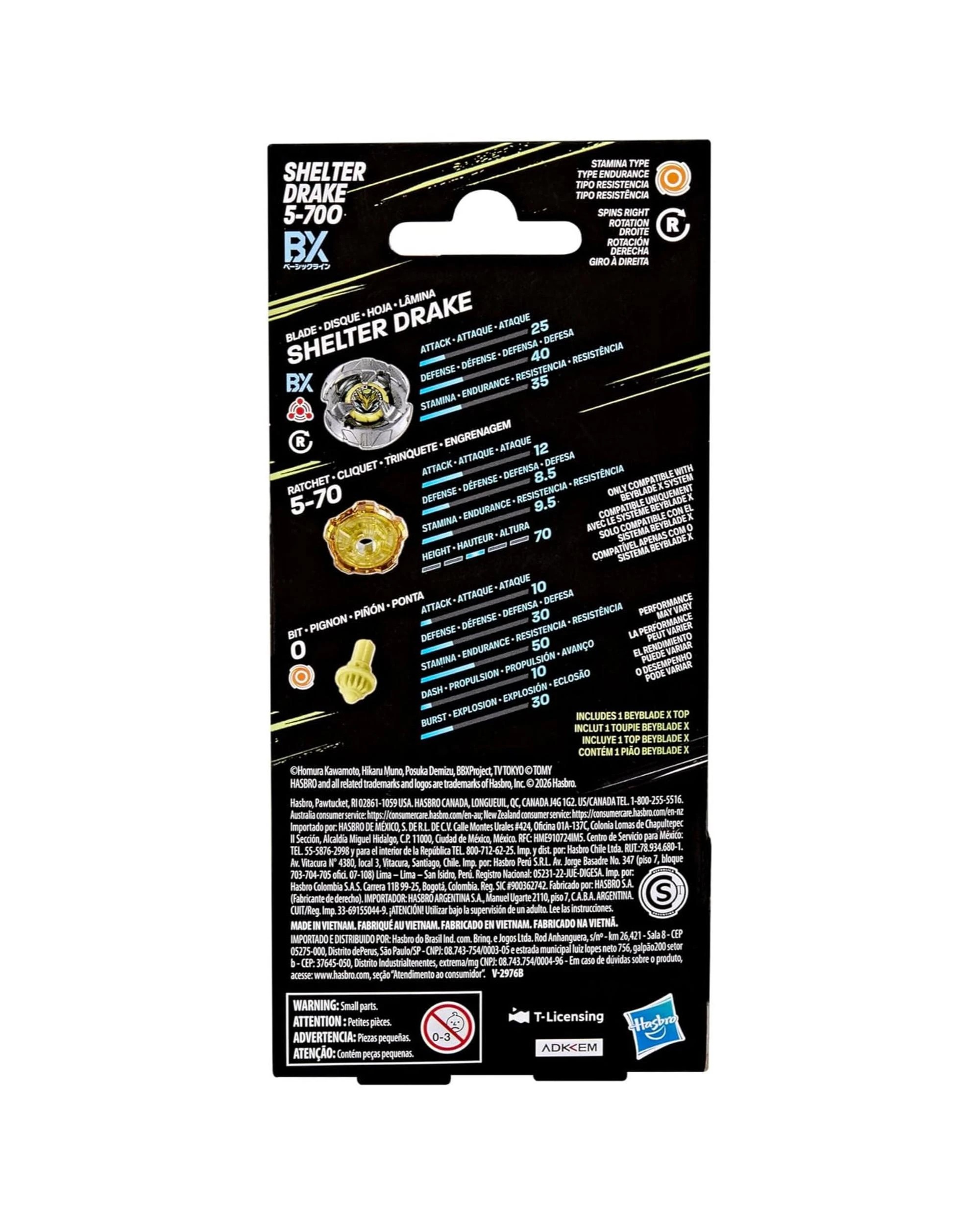 6 Beyblade X Shelter Drake 5-70O BX Booster Pack, 6 of 6