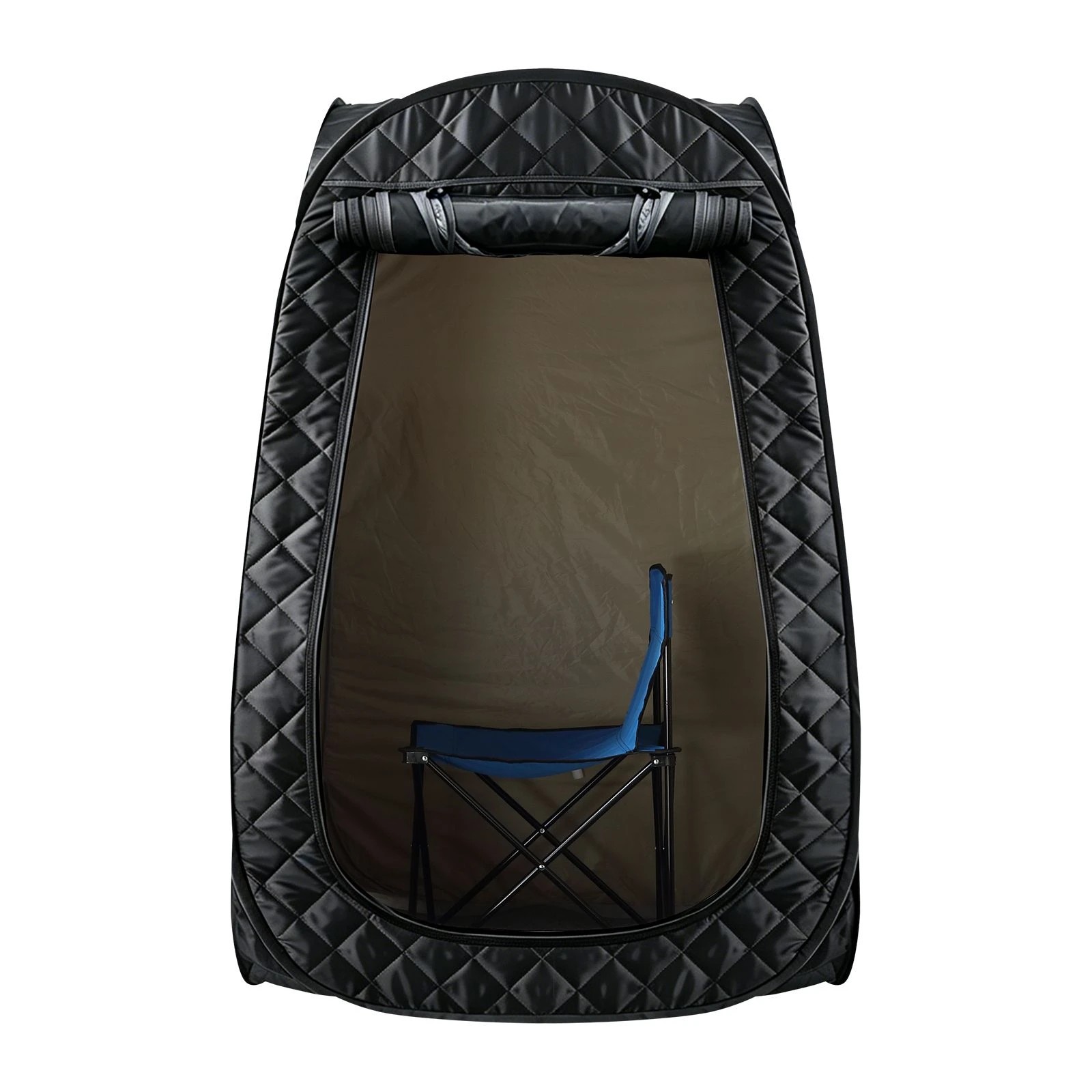 4 Maxkon Portable Steam Sauna Tent Full Body Home Spa Box with 3L Steamer Remote Control & Foldable Chair, 4 of 7