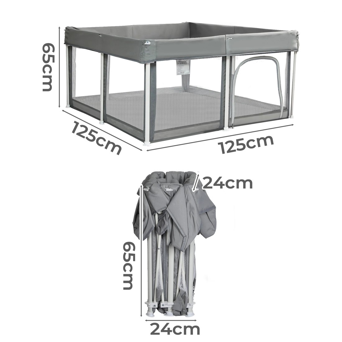 3 Bopeep Kids Mesh Playpen Foldable 120x120cm, 3 of 7