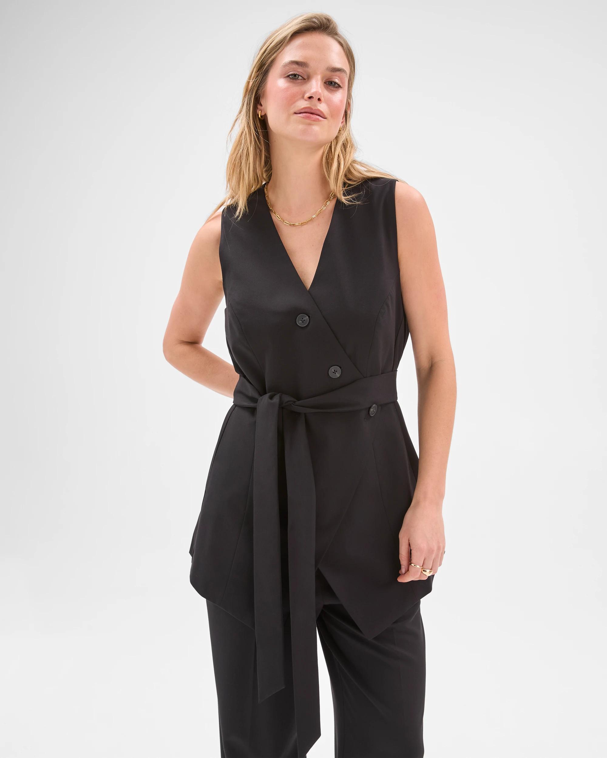 5 Lily Loves Asymmetric Vest BLACK, 5 of 7