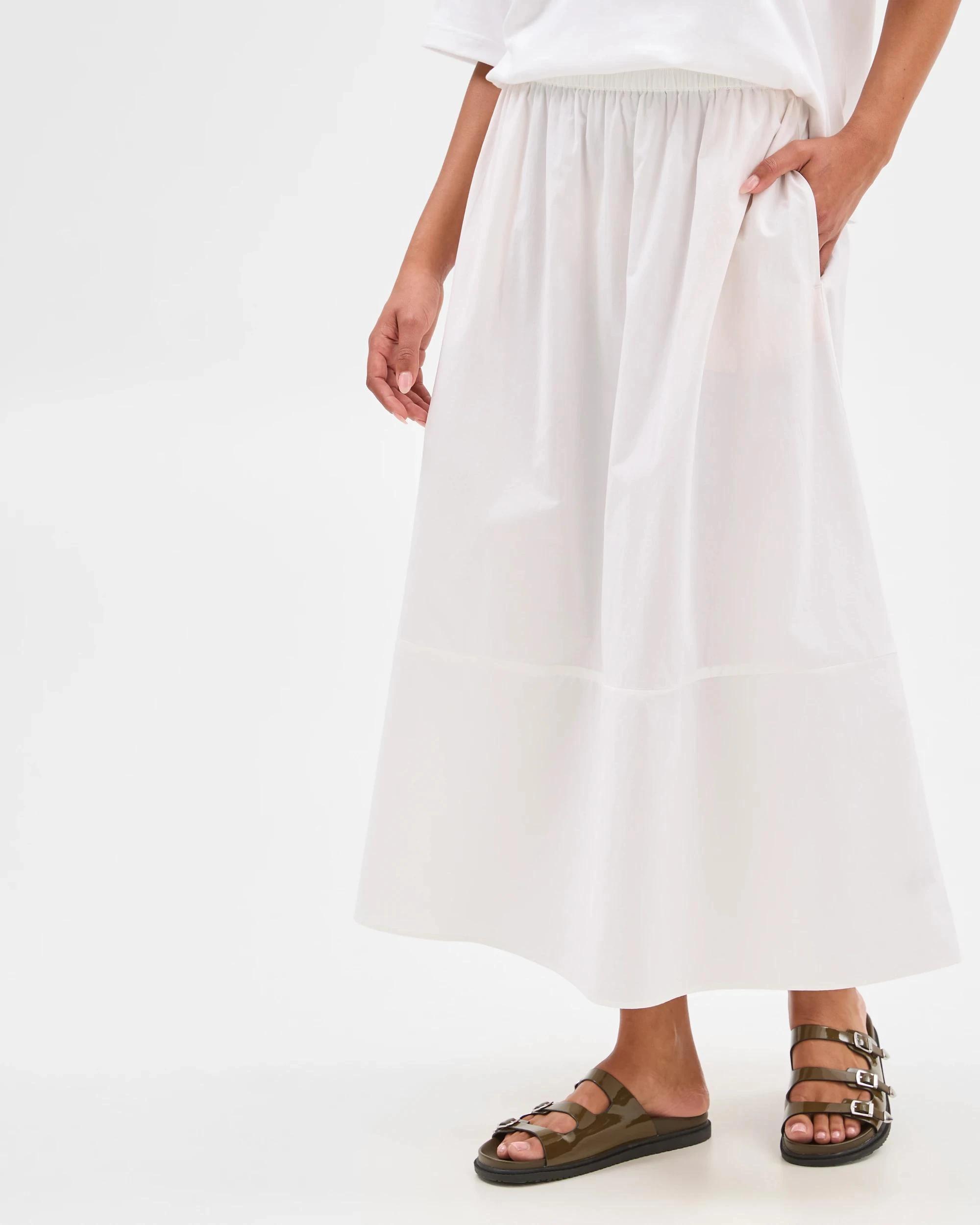 5 Target Australian Cotton Poplin Cocoon Skirt WHITE, 5 of 6