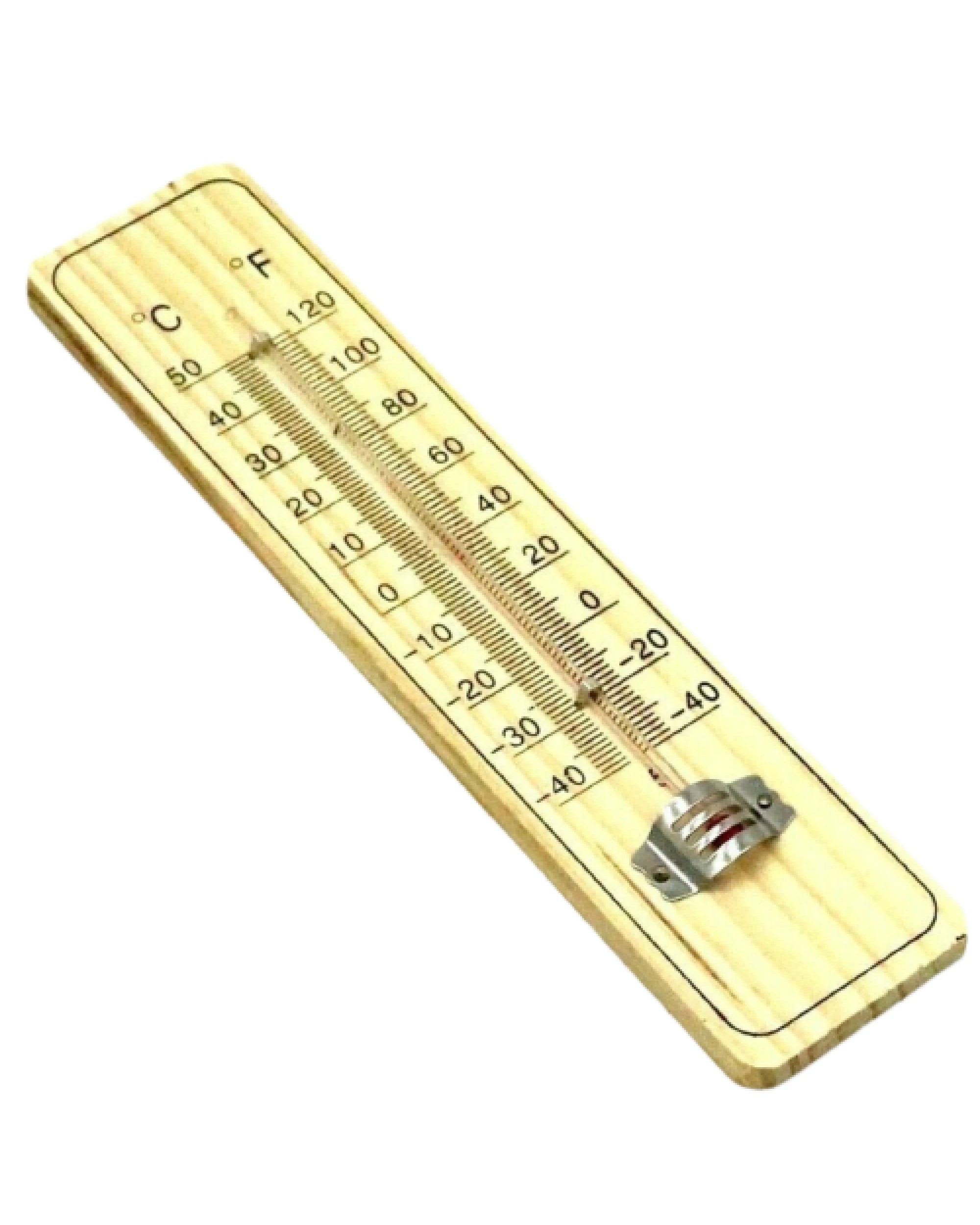 1 BR Home Wooden Thermometer for Indoor and Outdoor Use with Glass Wall Mount and Room Sen, 1 of 6