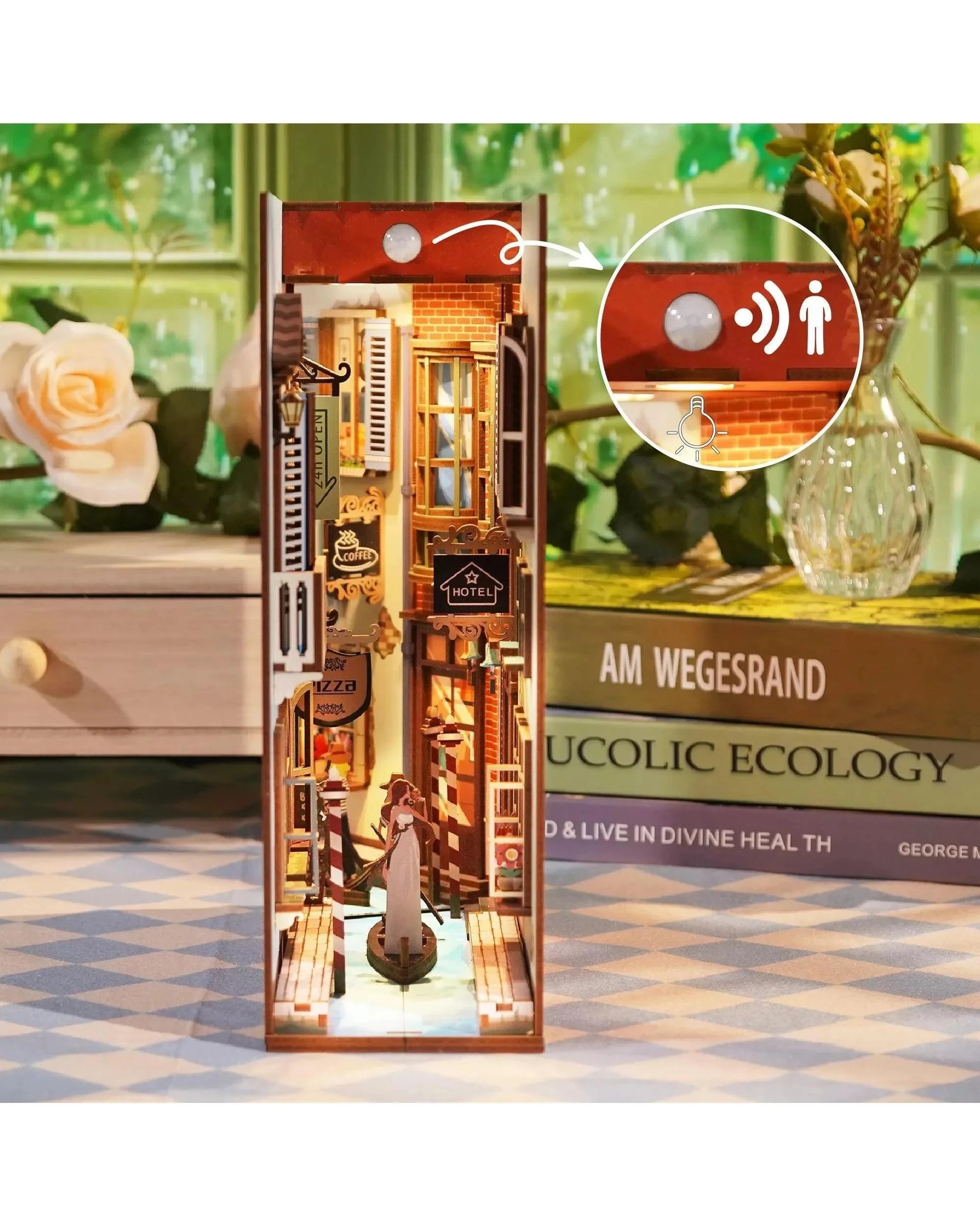 3 Tonecheer 3D Wooden Puzzle DIY Book Nook Kit - Travel in Venice, 3 of 8