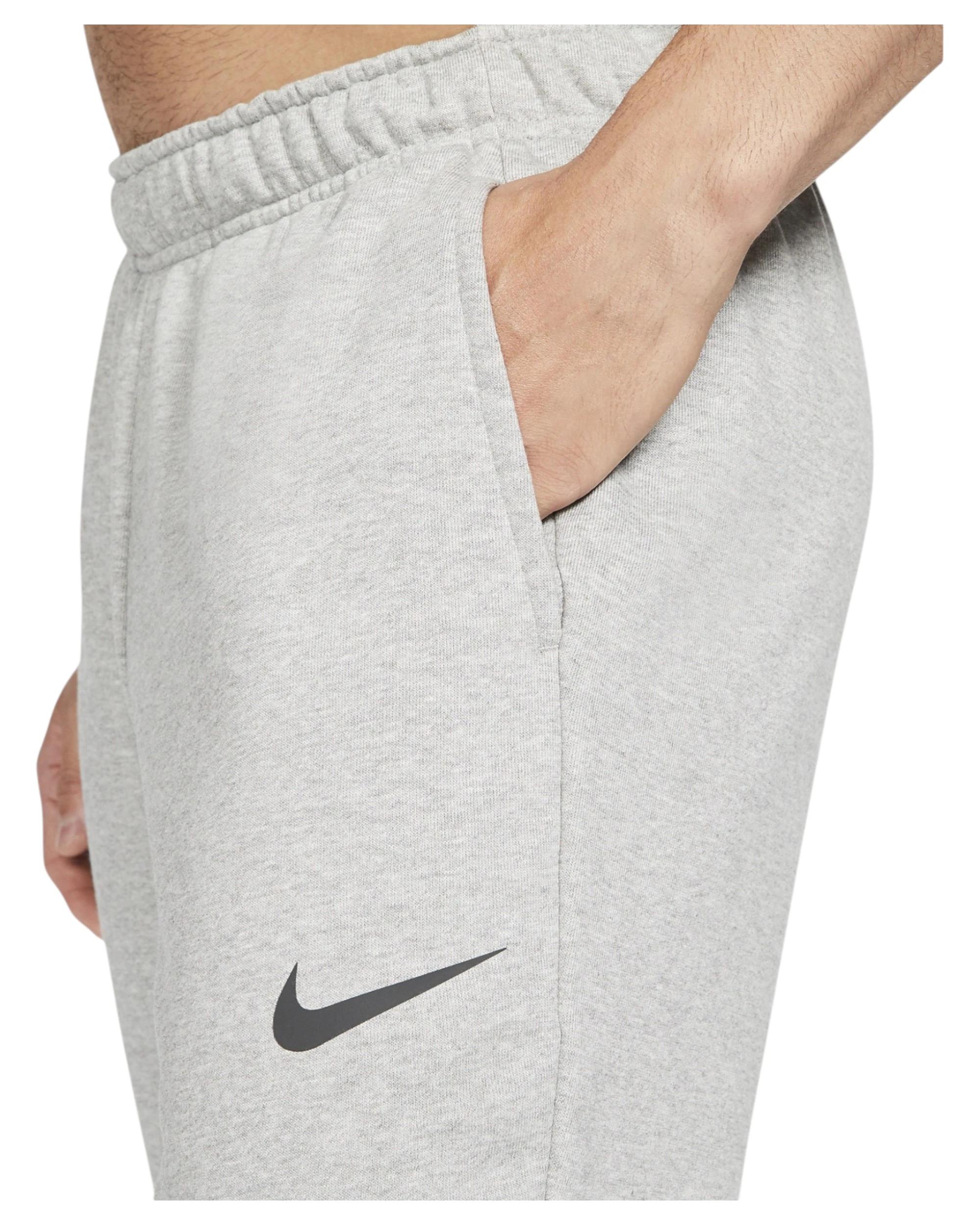 6 Nike Mens Dri-FIT Taper Fitness Fleece Trousers Grey Trackies Grey, 6 of 6