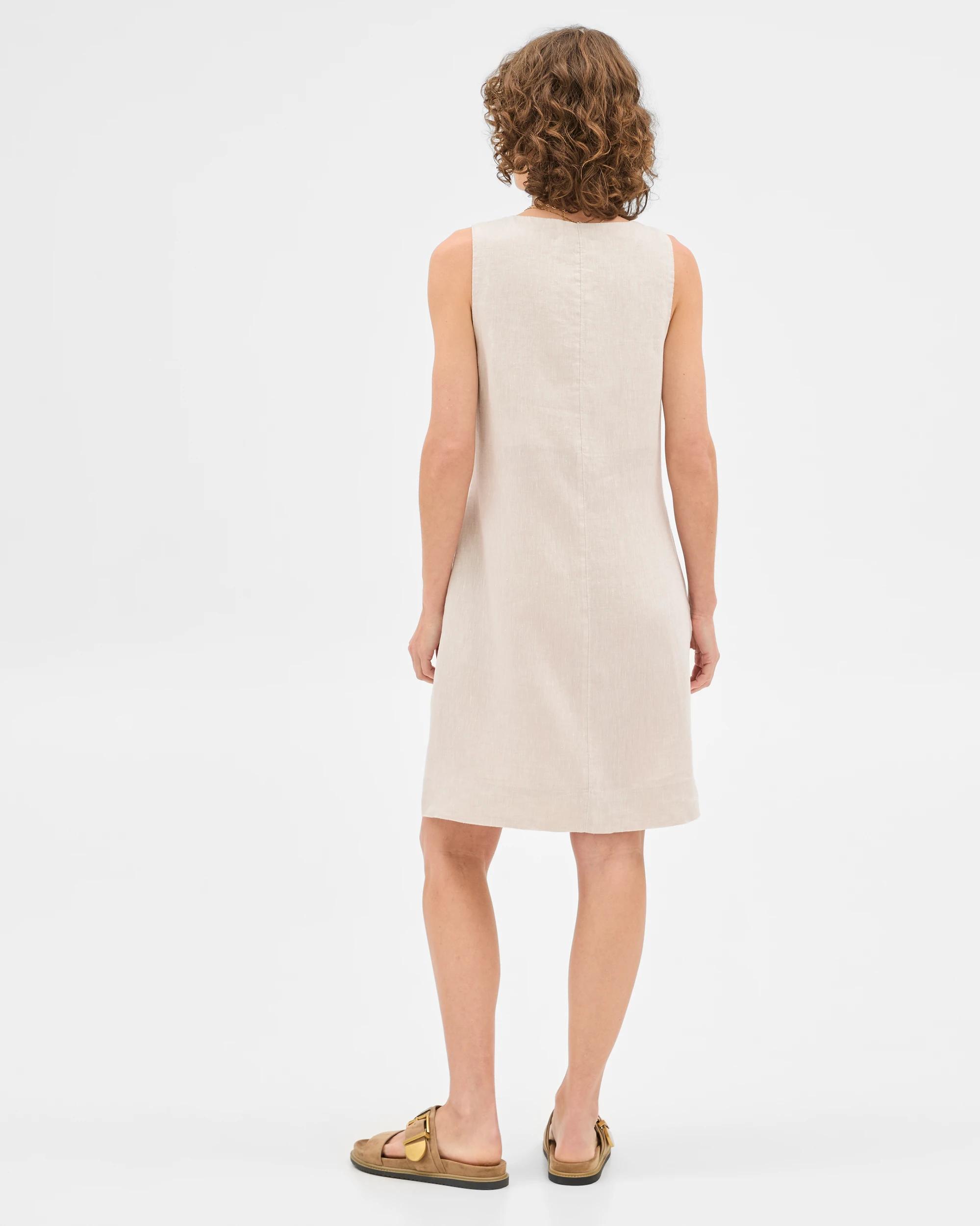 6 Target European Linen Sleeveless A-line Mini Dress FLAX, 6 of 6