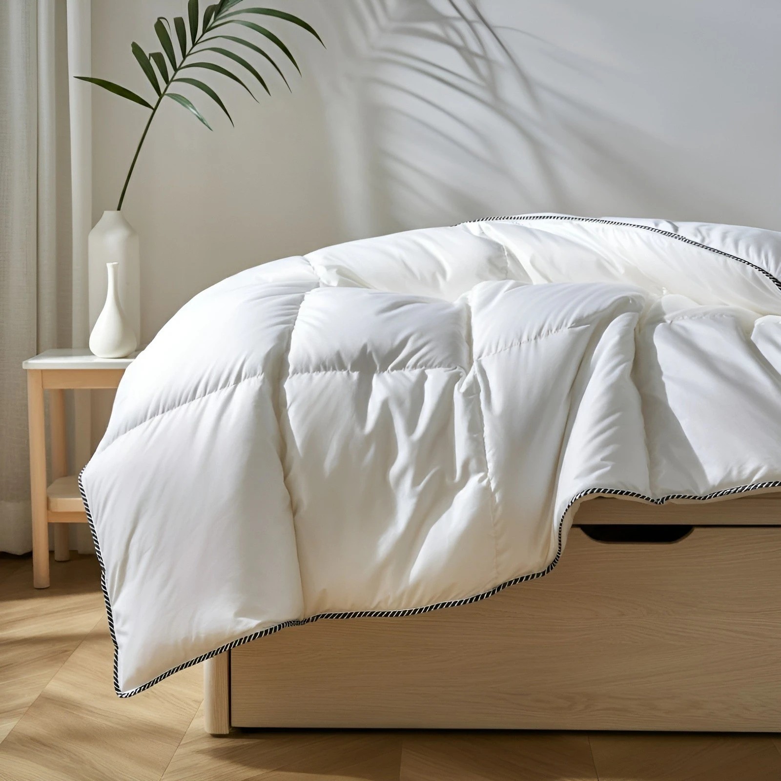 4 Royal Comfort 350GSM Luxury Soft Bamboo All-Seasons Quilt Duvet - Double Bed - White, 4 of 8