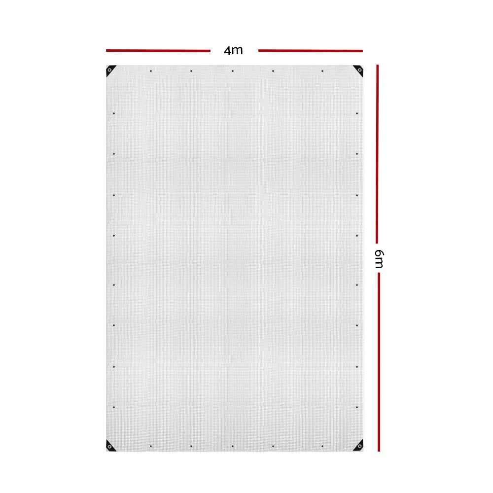 2 Instahut Tarp Tarpaulin 4x6m Canvas Heavy Duty Camping Cover - Clear, 2 of 7