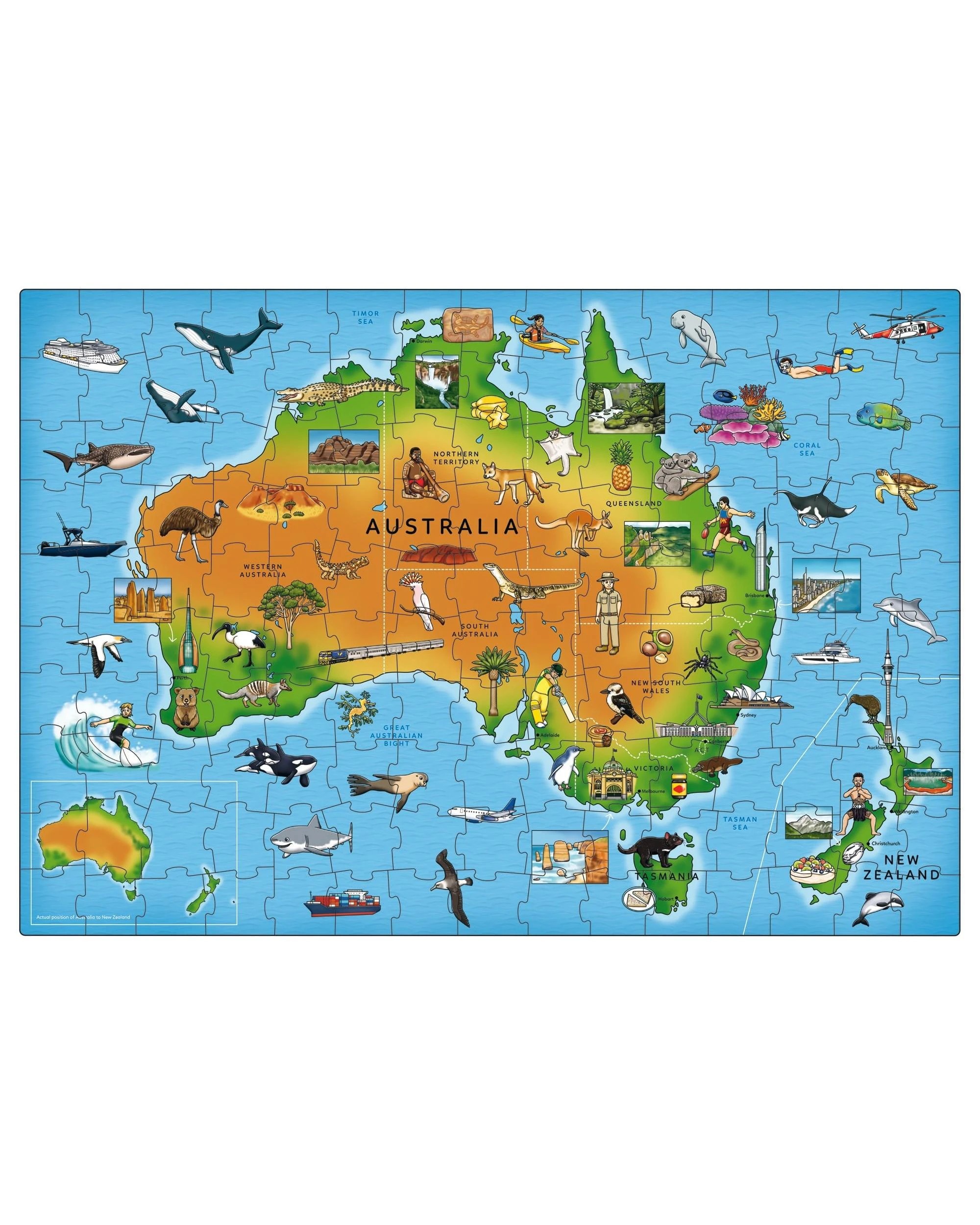 3 Orchard Toys Map of Australia and New Zealand 150 Piece Jigsaw Puzzle, 3 of 7