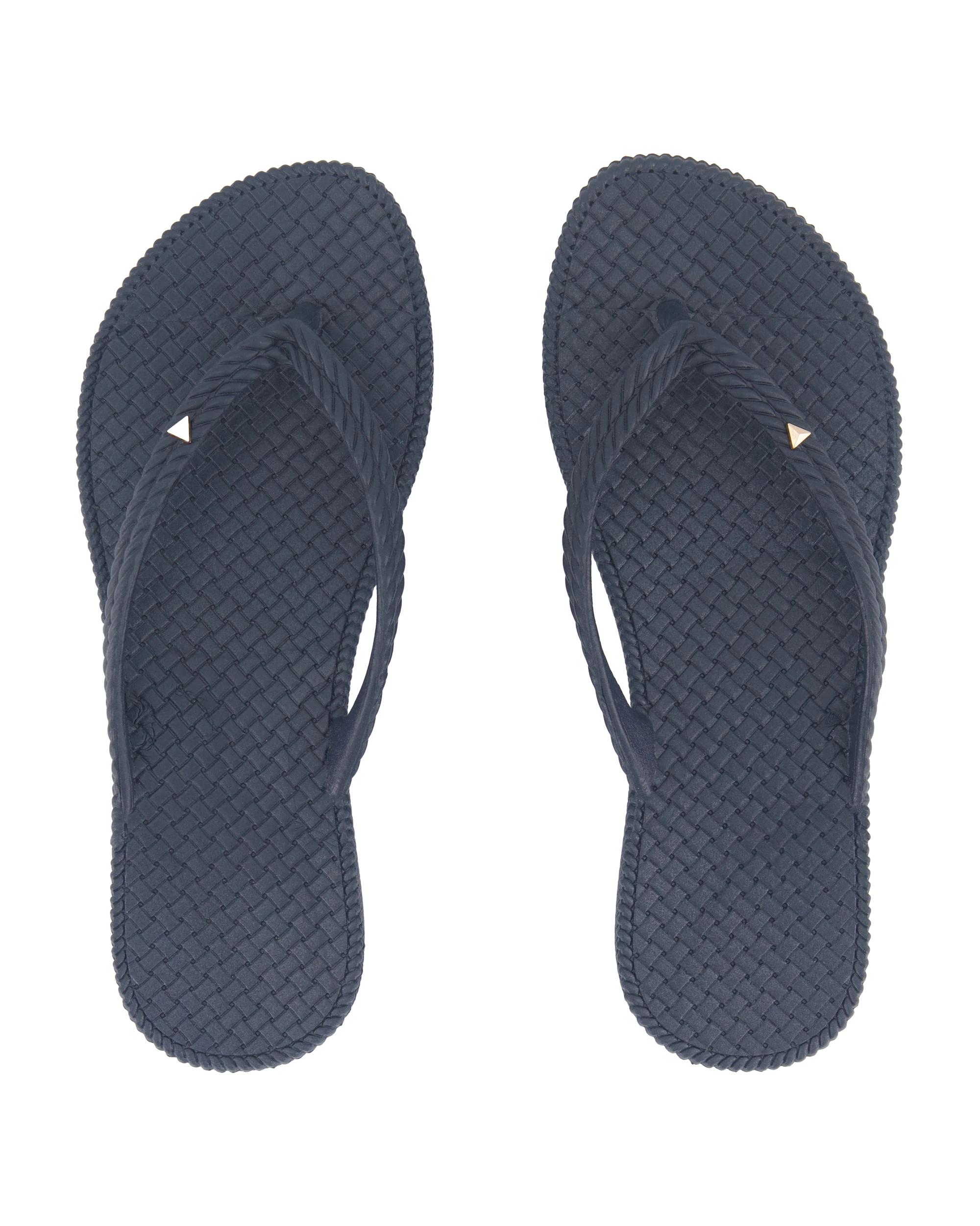 2 Braided Wedge Beach Thongs Navy, 2 of 3