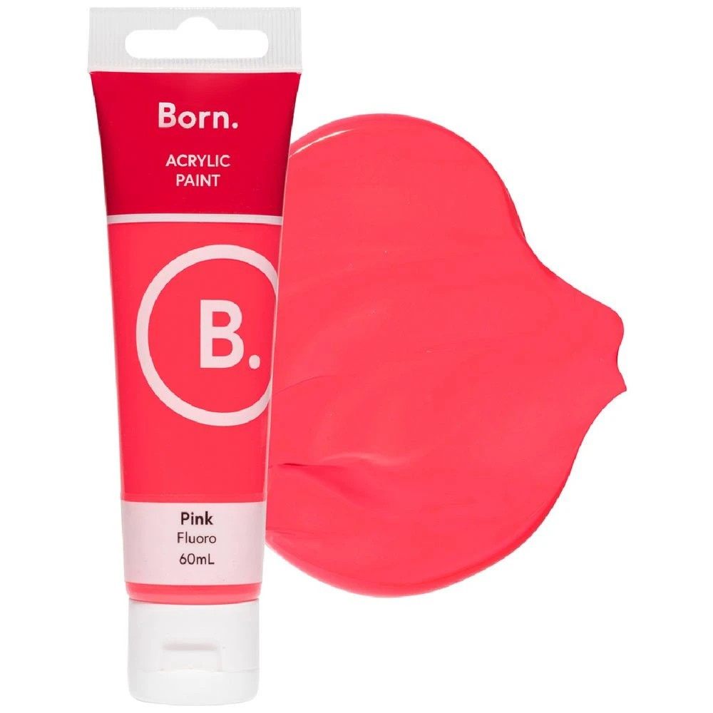 1 Born Acrylic Paint 60mL Fluoro Pink, 1 of 3