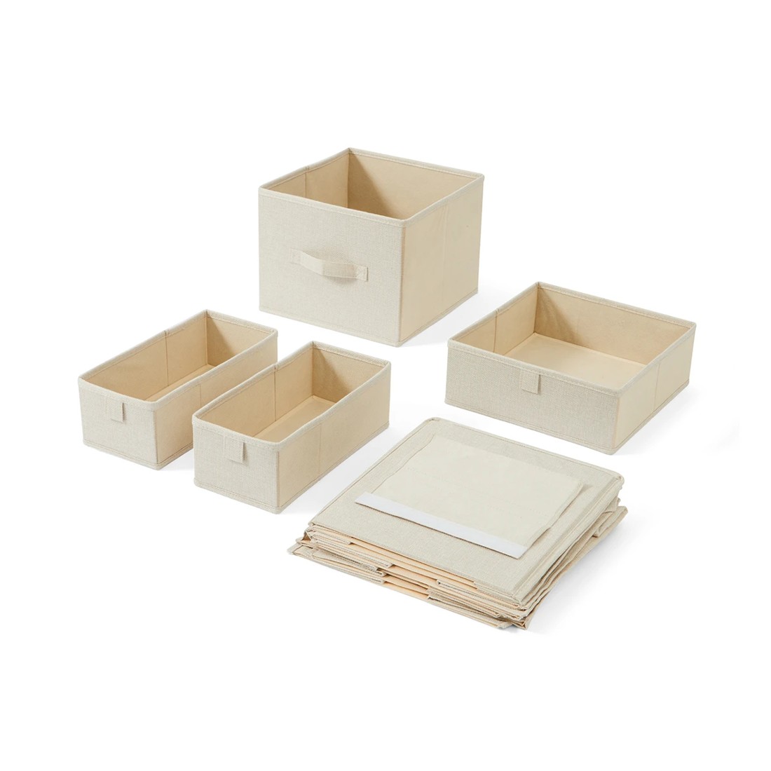 8 Linen Look Hanging Shelving with Drawers - Beige, 8 of 10