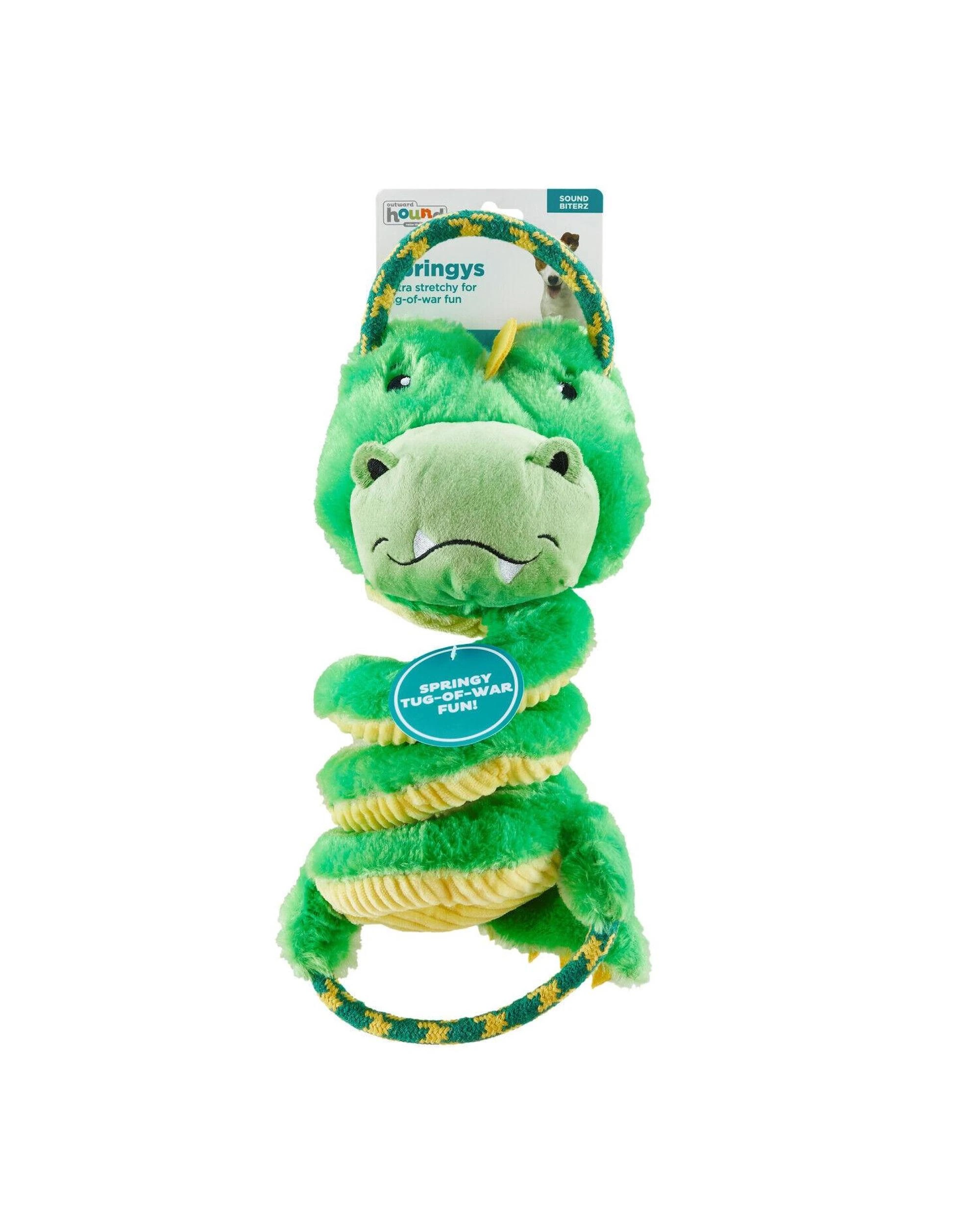 2 Outward Hound Springys Gator Interactive Plush Dog Squeaker Toy, 2 of 9