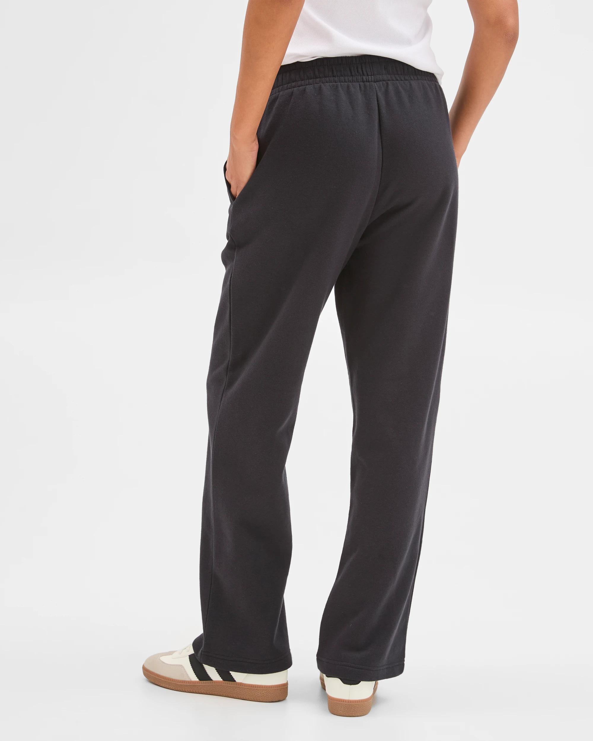 5 Target Active Active Australian Cotton Blend Straight Leg Fleece Trackpants BLACK, 5 of 5