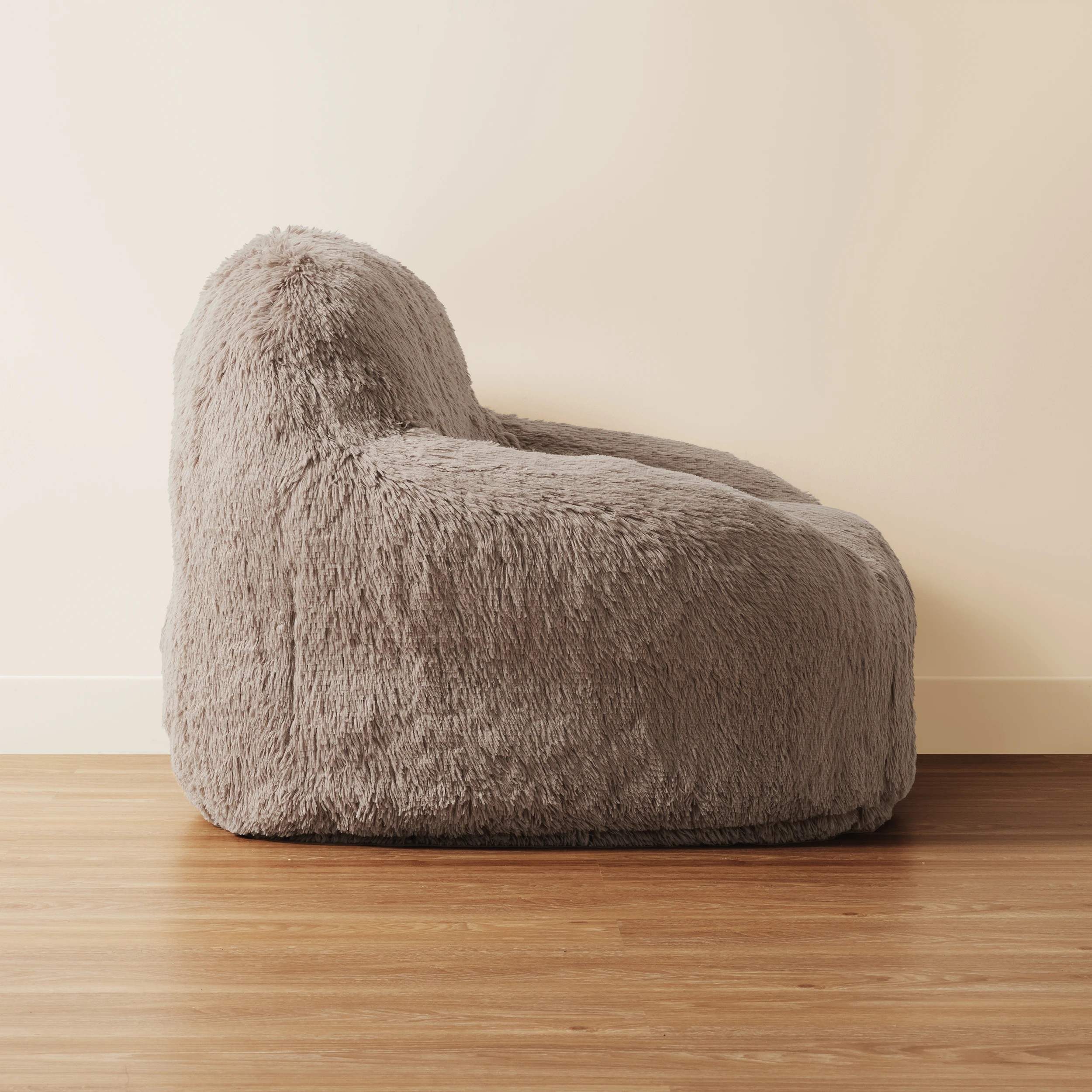 4 Faux Fur Taupe Expanding Chair, 4 of 6