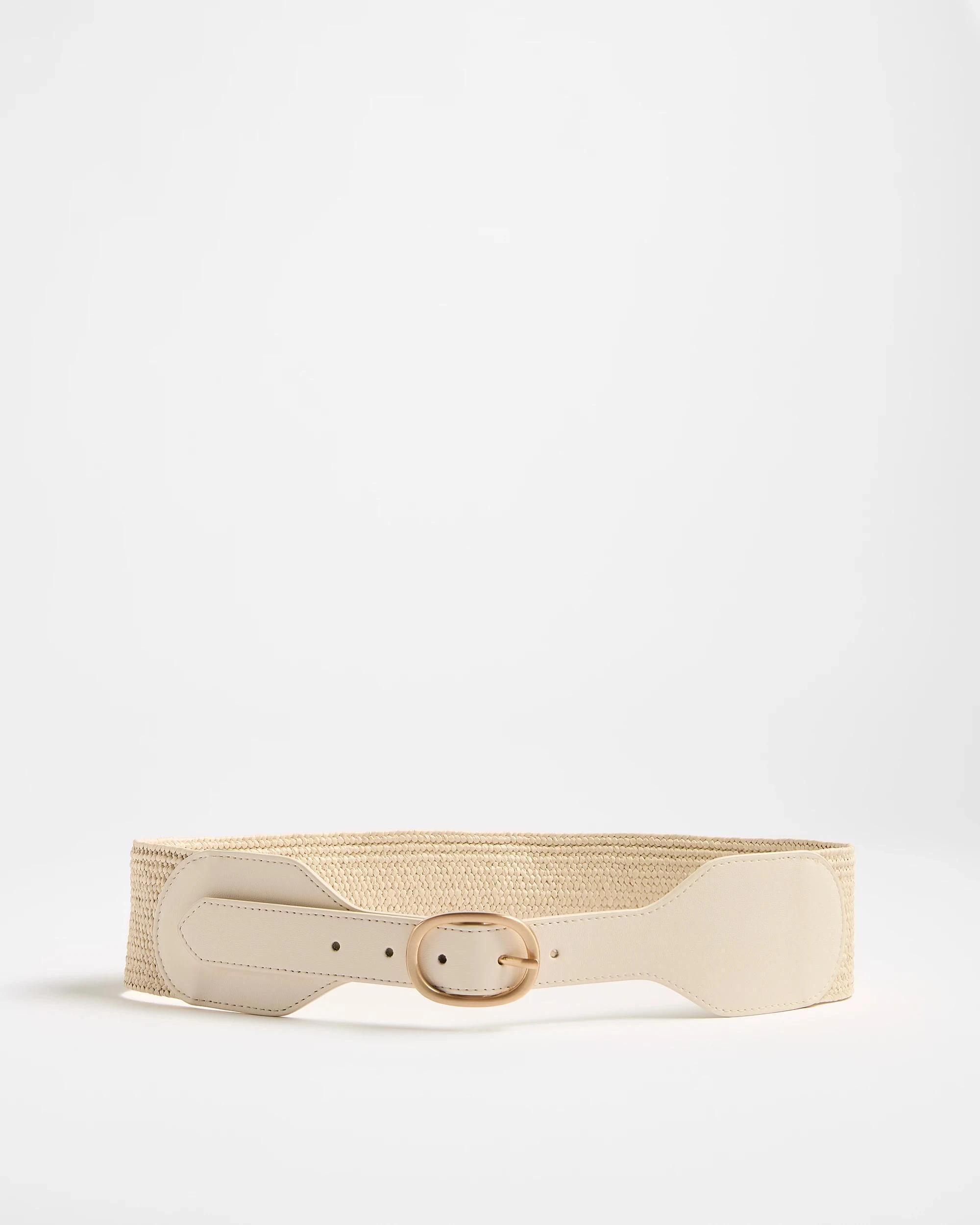 1 Target Summer Buckle Stretch Belt CREAM, 1 of 2