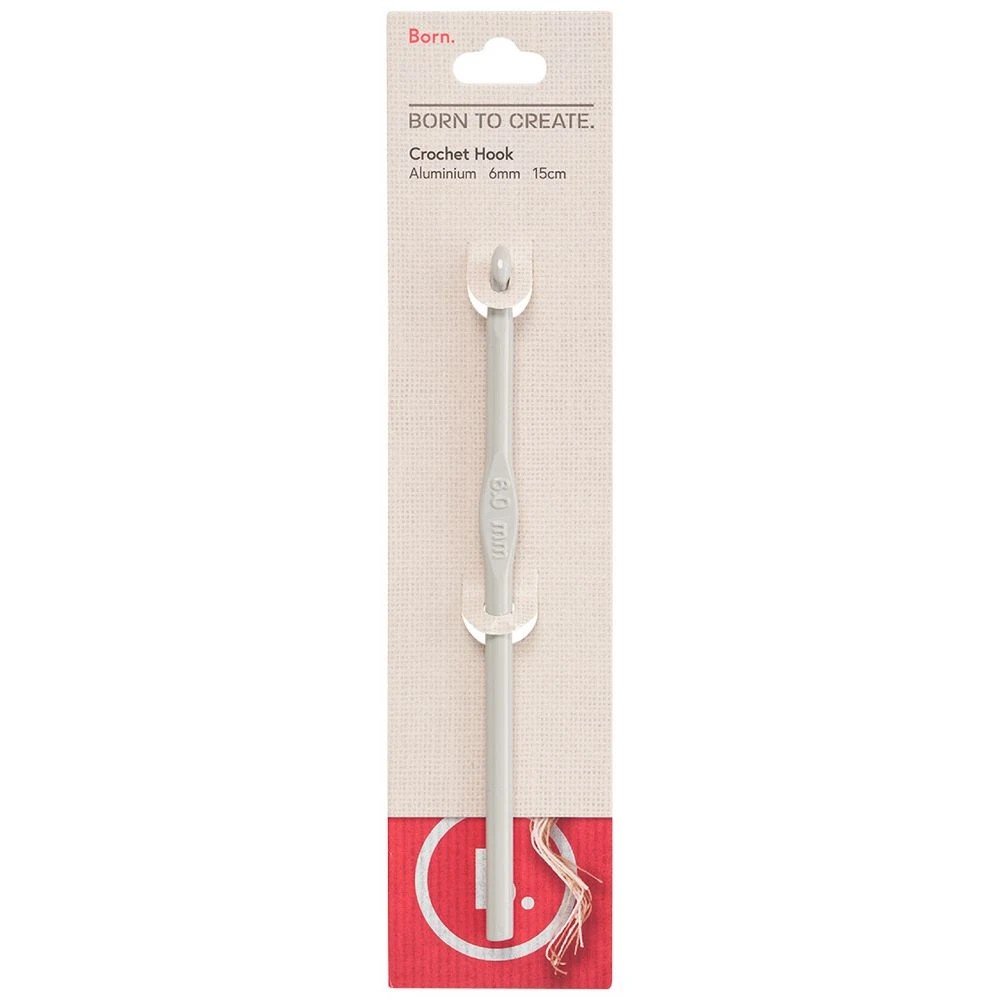 1 Born Aluminium Crochet Hook 6mm, 1 of 3