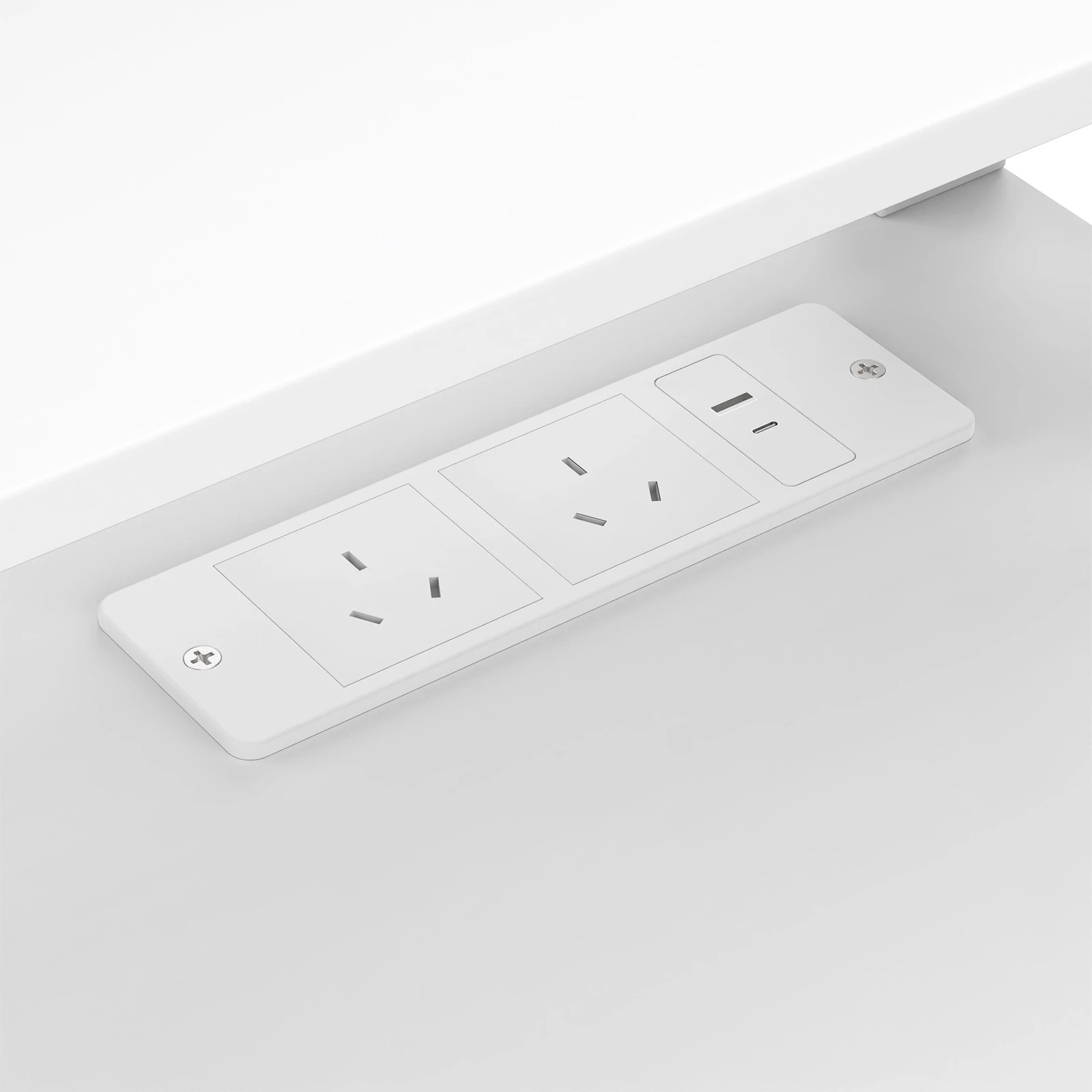 6 Advwin L Shaped Computer Desk with LED Lights & Power Outlets - White, 6 of 10