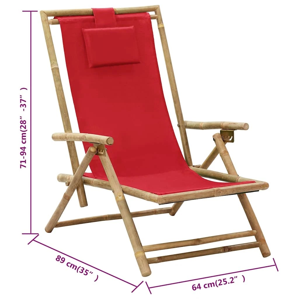 8 vidaXL Relaxing chair Adjustable Armrests - Red, 8 of 8