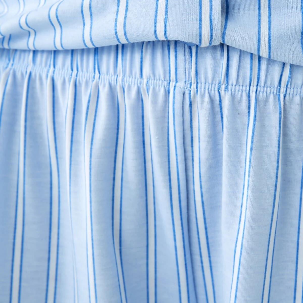 7 Long Sleeve Top and Shorts Comfort Pyjama Set TONAL STRIPE HALOGEN BLUE, 7 of 8
