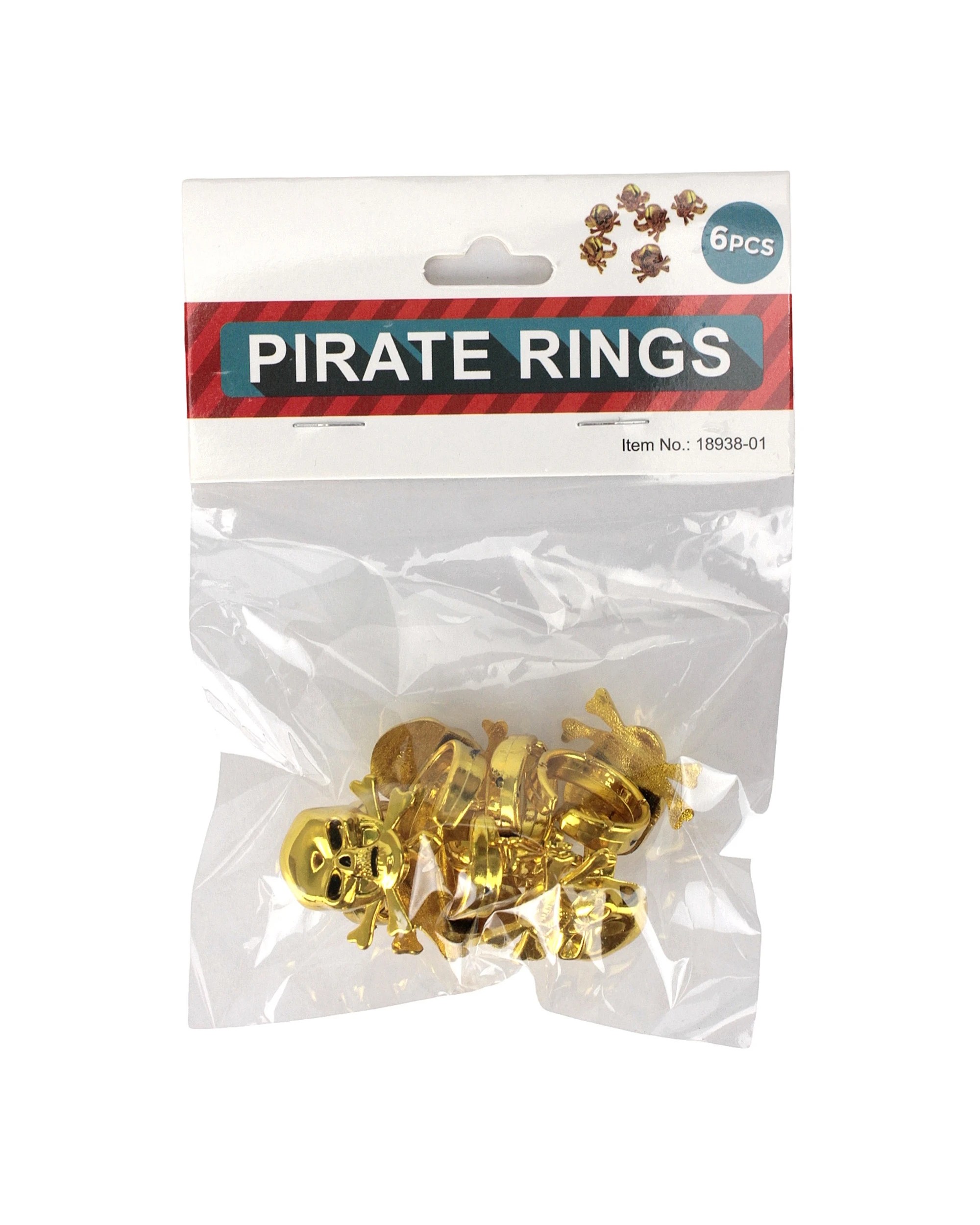 2 JDParty Pirate Rings Pack of 6 - Gold, 2 of 3