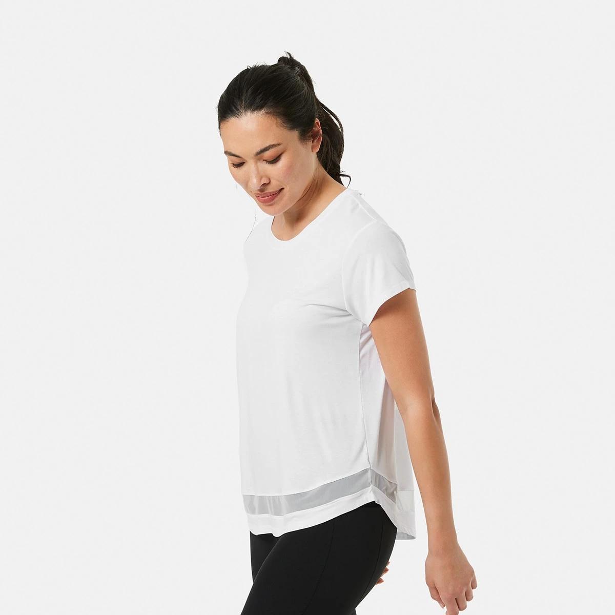 2 Active Womens Short Sleeve Mesh T-shirt WHITE, 2 of 5