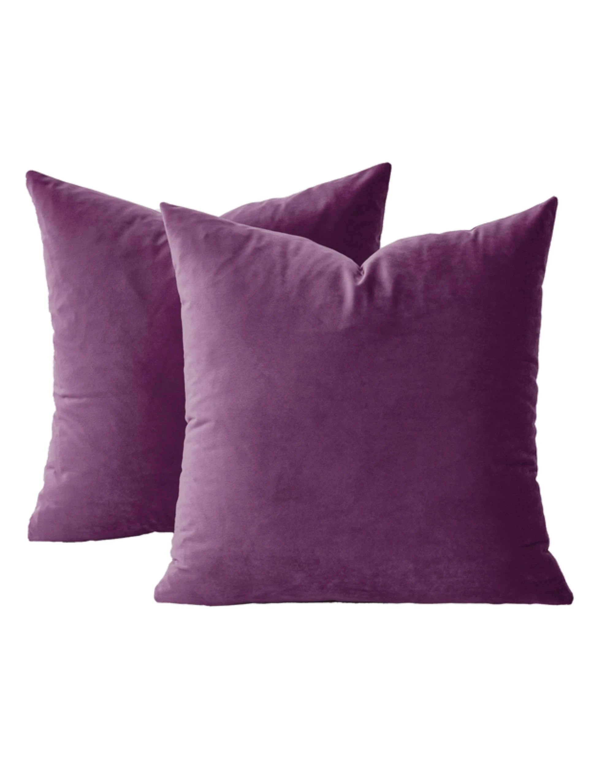 1 Gioia Casa 2-Pack Velvet Cushion Covers 45x45cm - Plum, 1 of 2