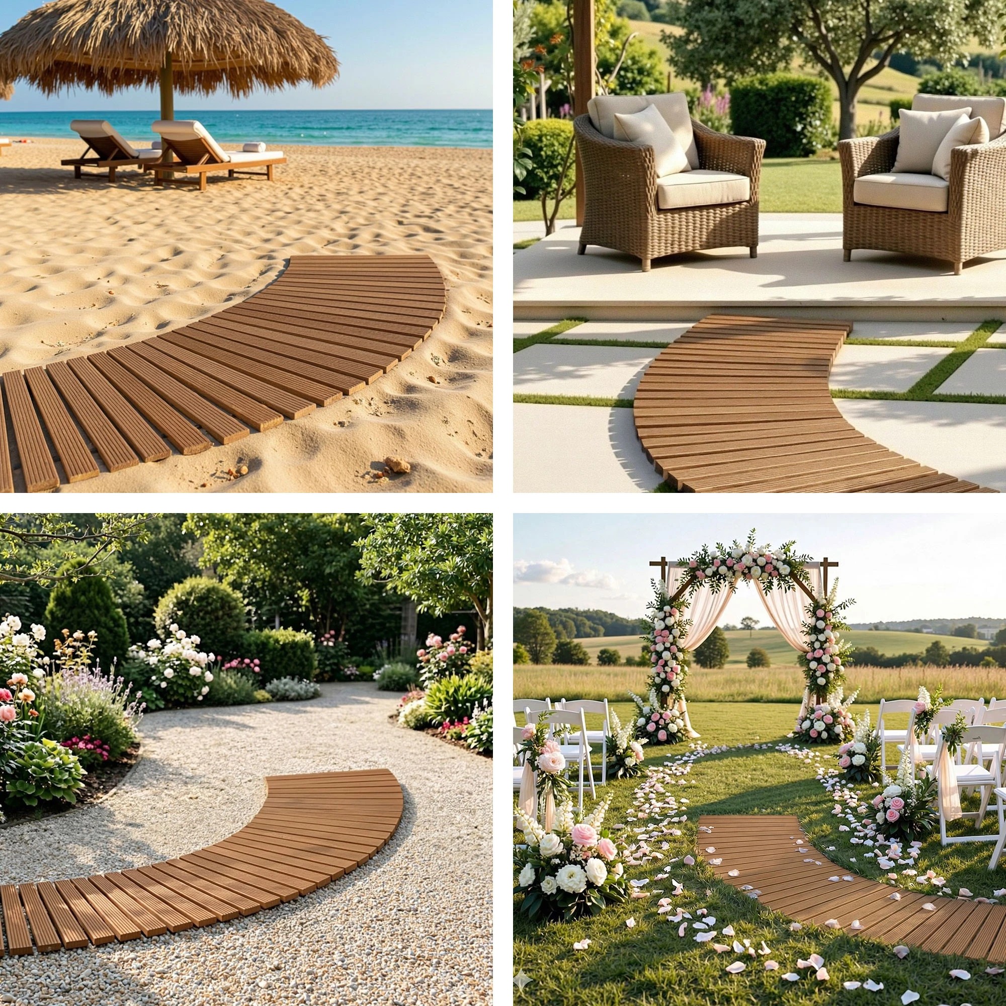7 Gardeon 8FT Wooden Garden Pathway Roll-Out Curved Walkway Outdoor Backyard - Brown, 7 of 8