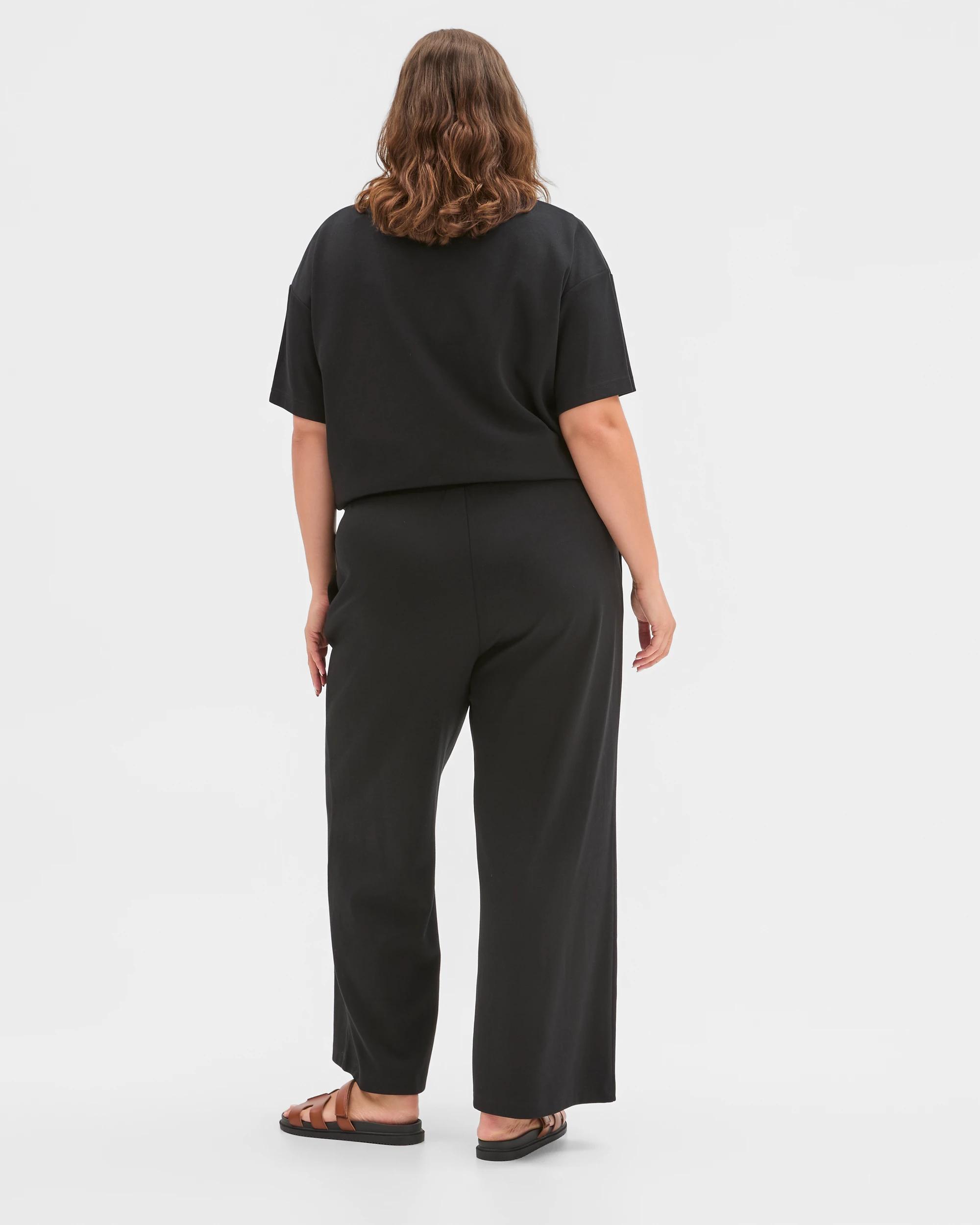 4 Target Curve Plus Size Australian Cotton Blend Wide Leg Interlock Pants BLACK, 4 of 6