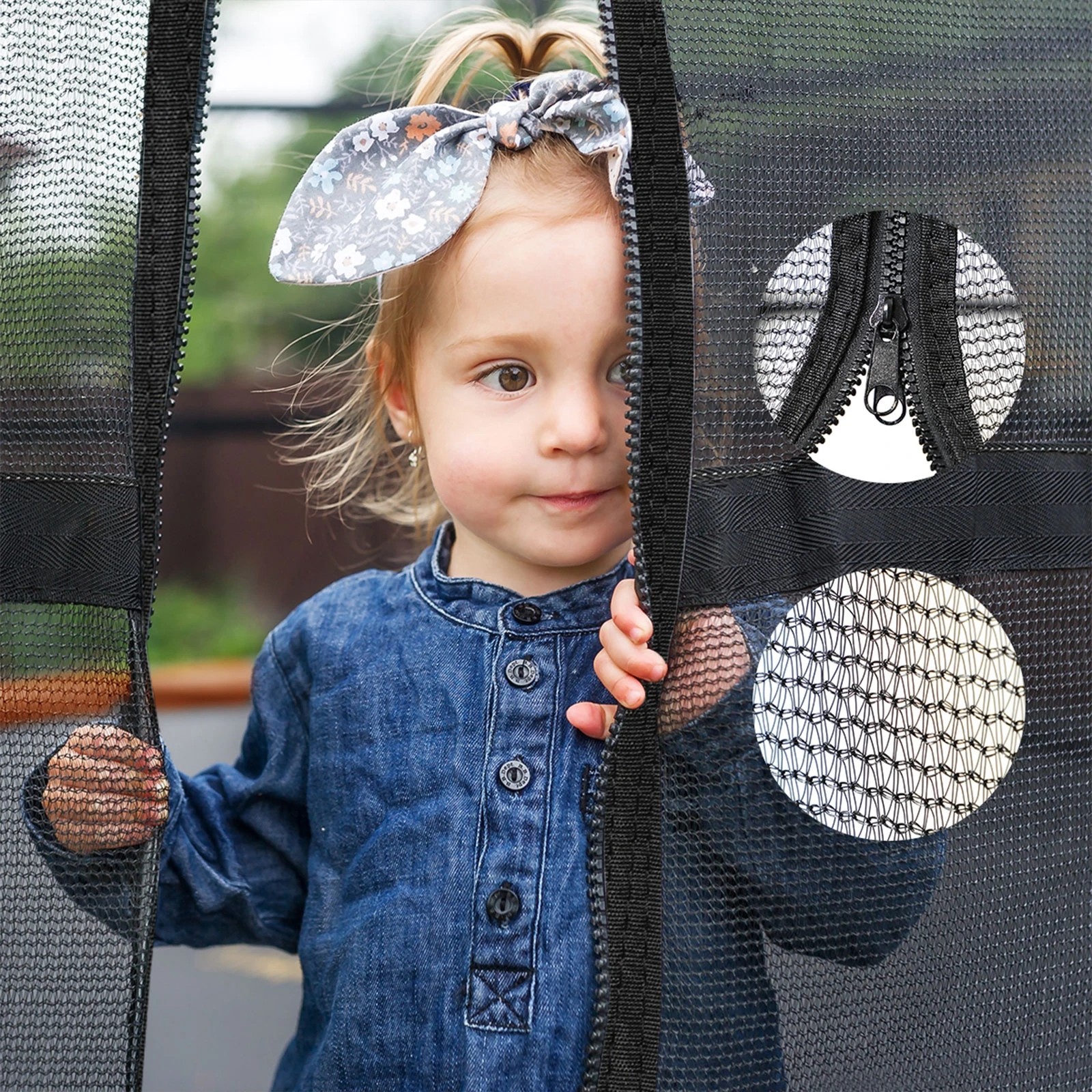 4 Mazam 55 Inch Trampoline Kids Trampolines Encosure Safety Net Round
 - Multi, 4 of 10