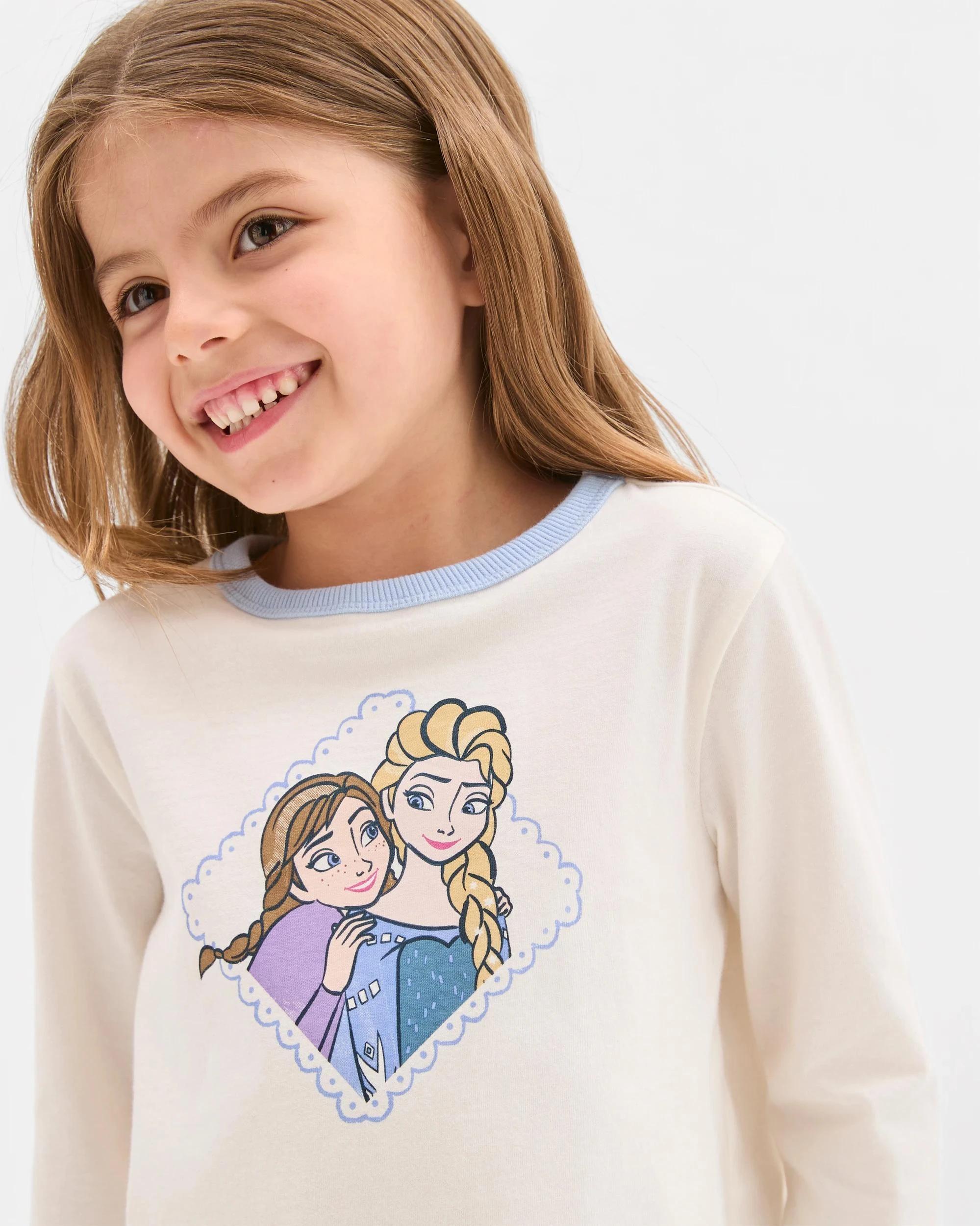 3 Disney Frozen Australian Cotton 2 Pack Younger Girls Knit Pyjama Set FROZEN, 3 of 9