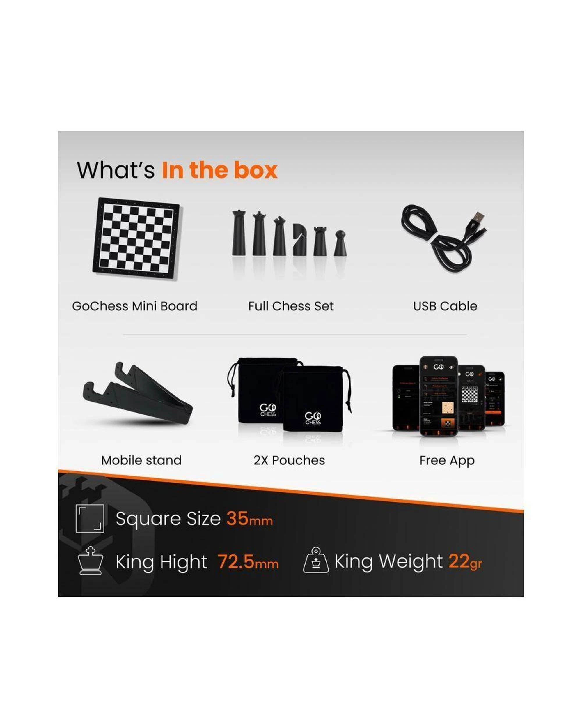 9 Particula GoChess Mini Smart Chess Board with App Integration, Light Indicators and Portable Design, 9 of 9