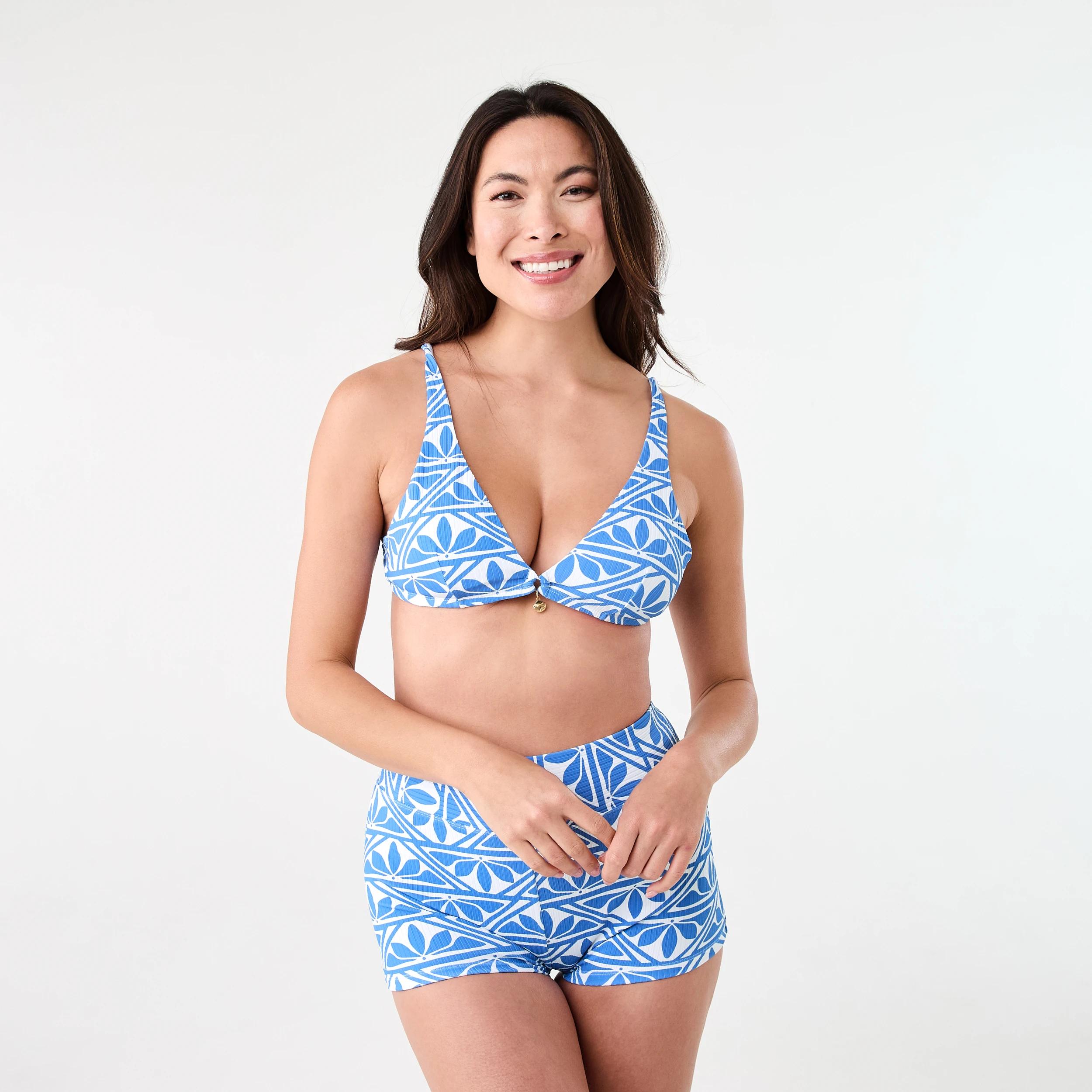 8 Adjustable Triangle Bikini Top FLORAL TILE BLUE MARINE, 8 of 8