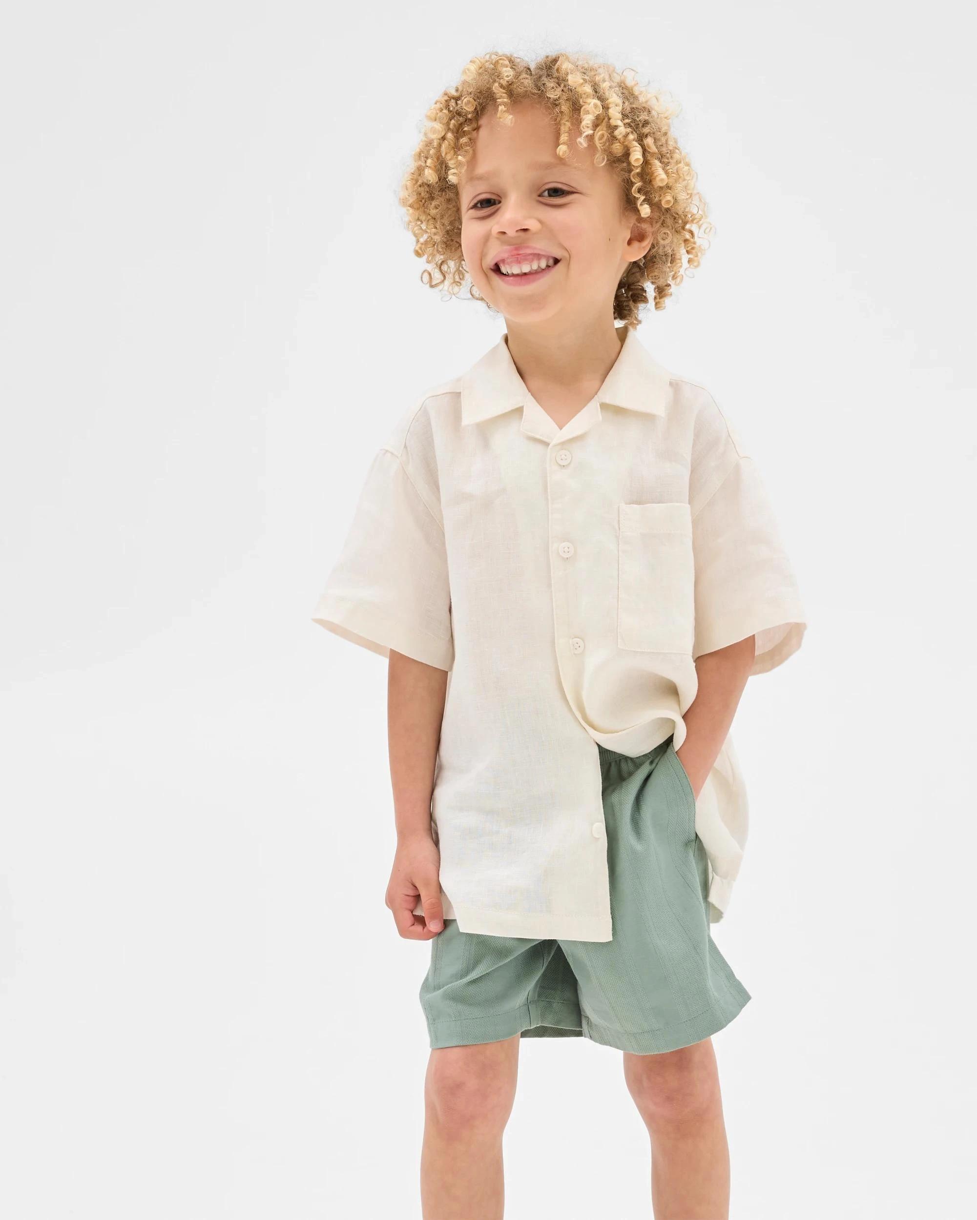 2 Target Australian Cotton Textured Stripe Shorts GREEN, 2 of 5