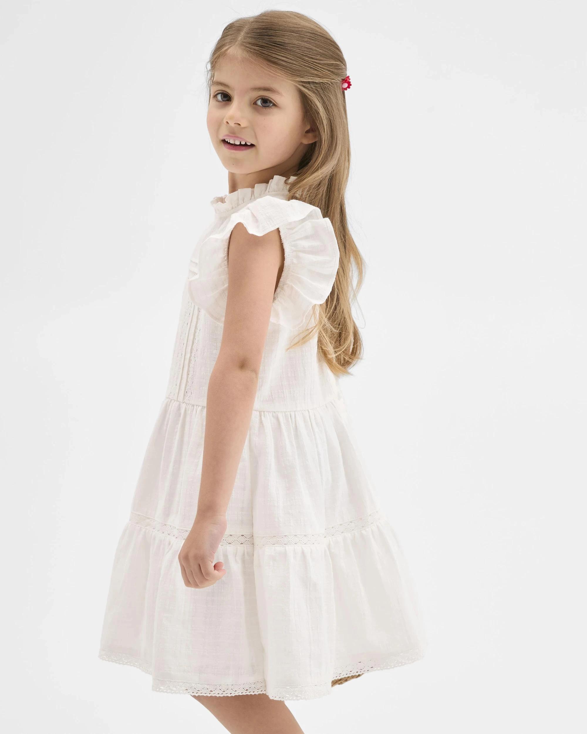 1 Target Kids Australian Cotton Boho Dress WHITE, 1 of 8