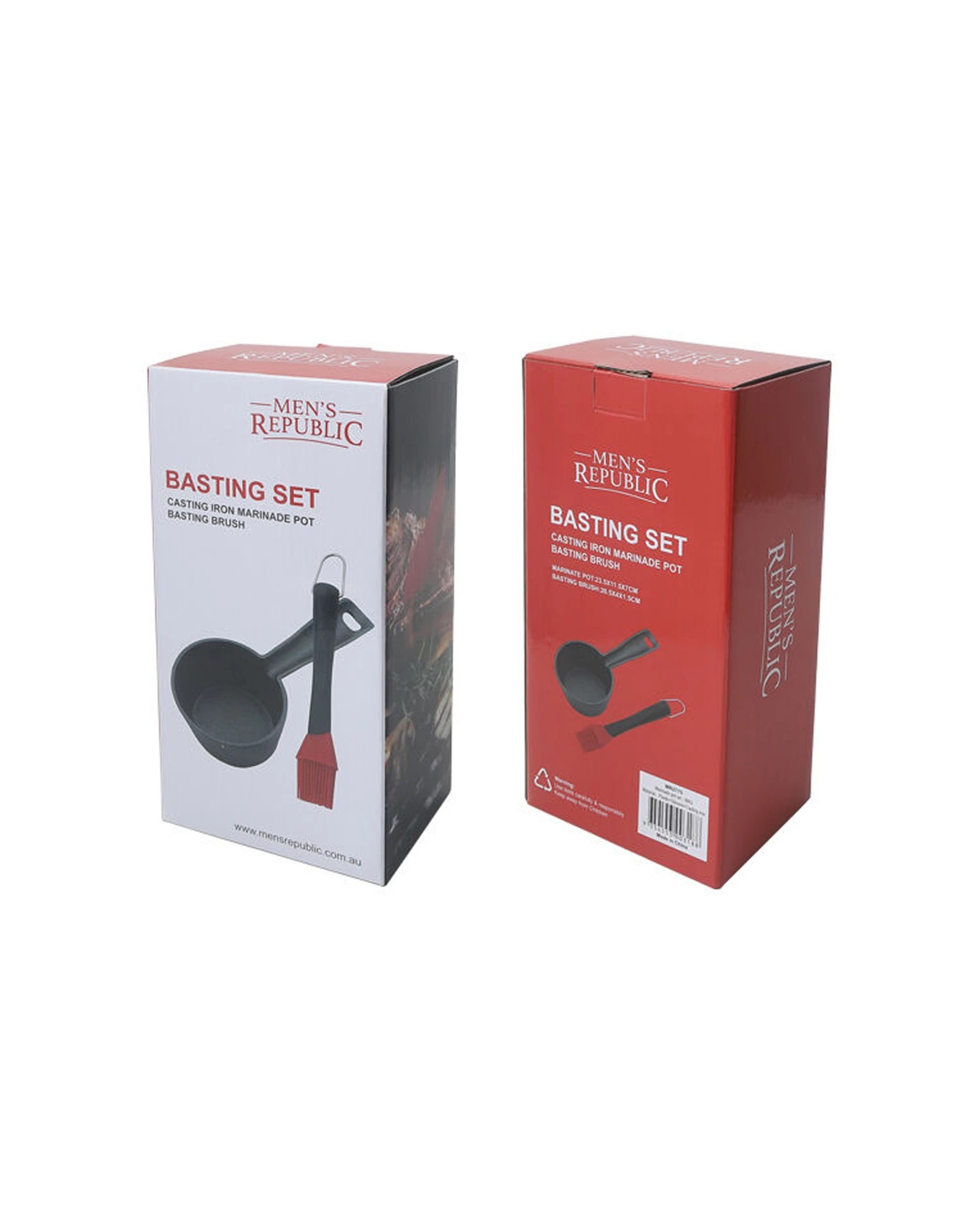 2 Mens Republic Basting Set Cast Iron Pot And Basting Brush For Bbq Essential Kit - Black, 2 of 5