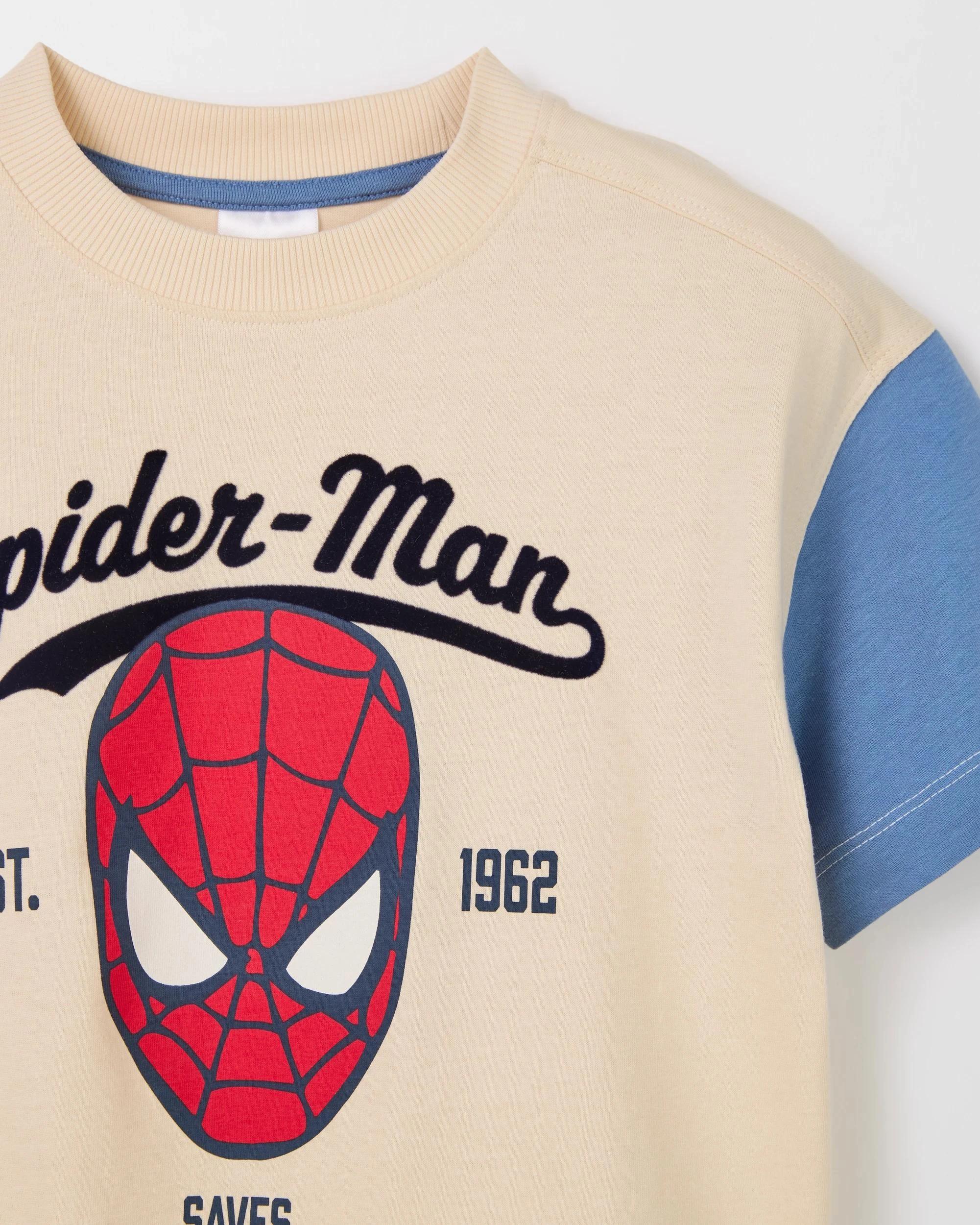 2 Disney Marvel Spider-Man Australian Cotton Spliced T-Shirt CREAM, 2 of 2