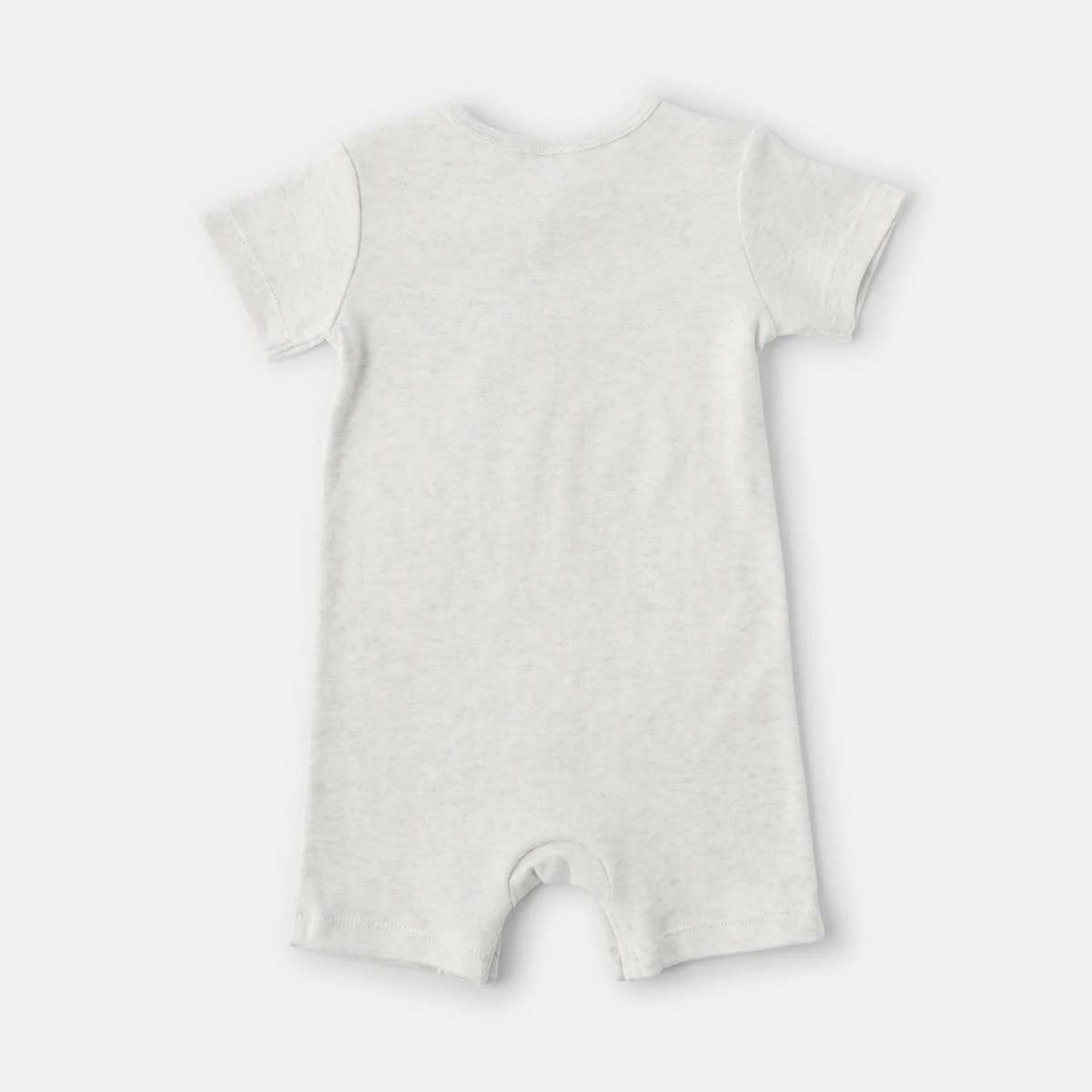 2 Short Sleeve Print Romper Wht Animal, 2 of 3