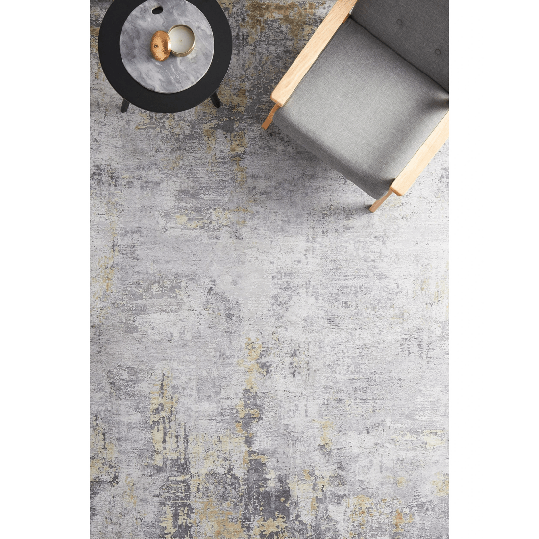 2 RUG CULTURE Illusions 156 Gold Area Rug 190 x 280 cm - Soft Grey with Gold Accents
 - grey, 2 of 7