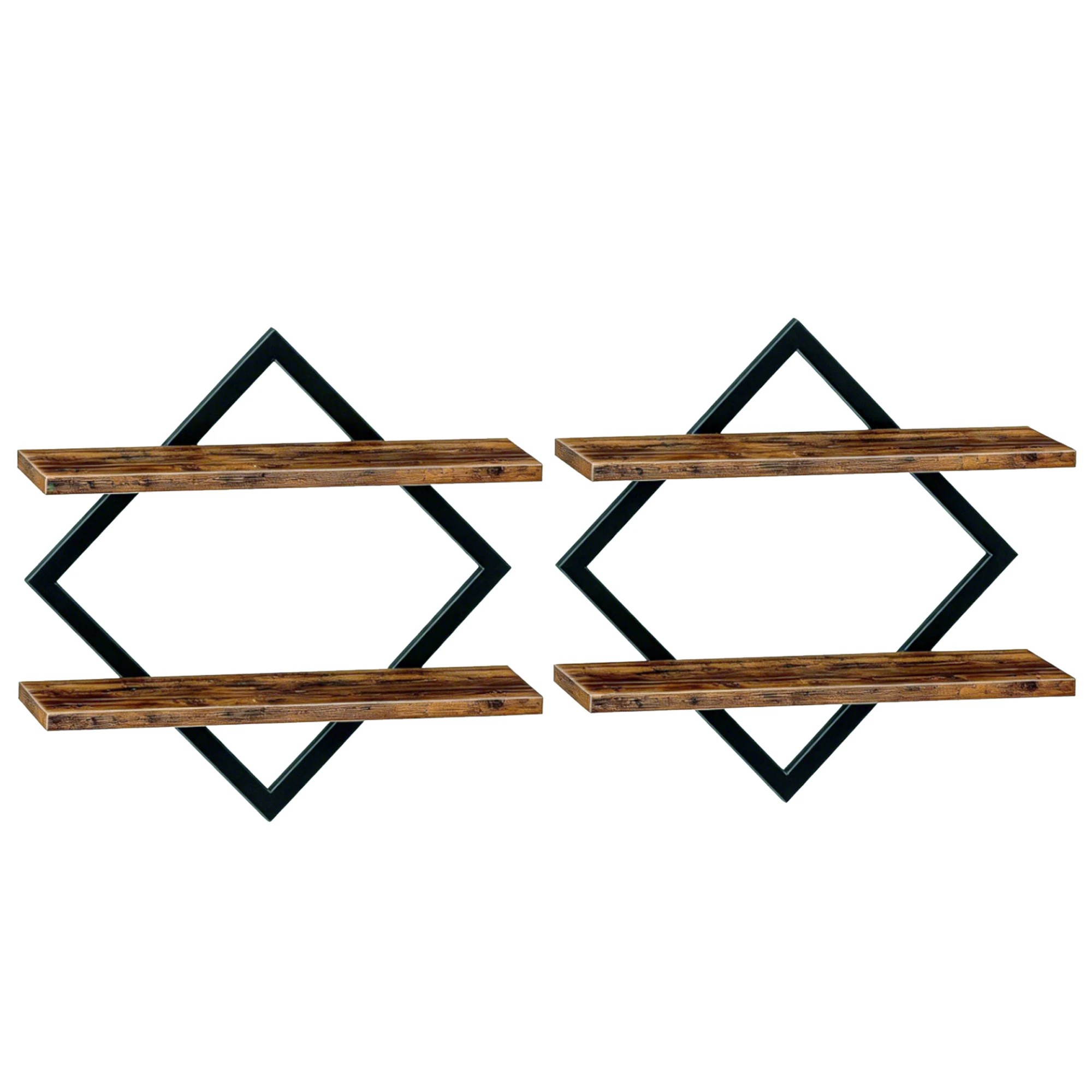 2 Levede Wall Shelf Floating 2 Tier Storage Decorative Bookshelf 2 Pcs Living Room, 2 of 8