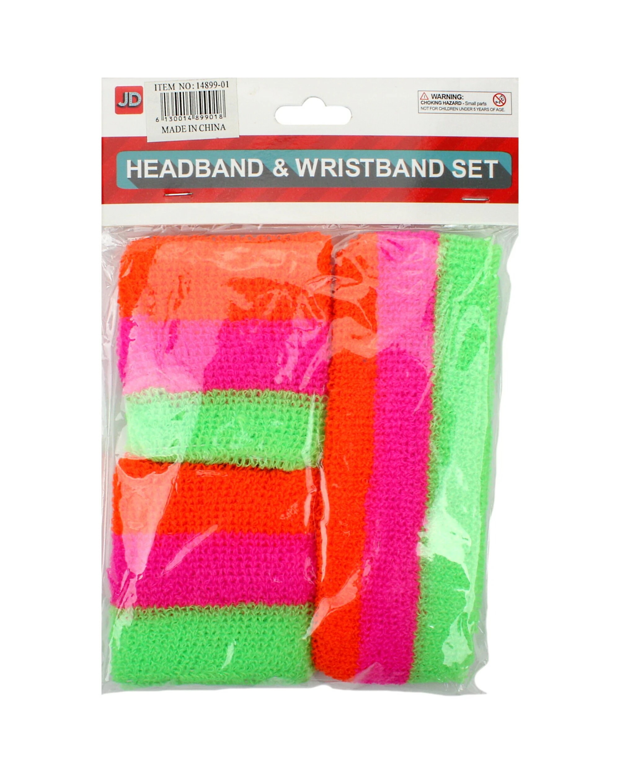 1 JD Party Neon Striped Sweatband Set, 1 of 1
