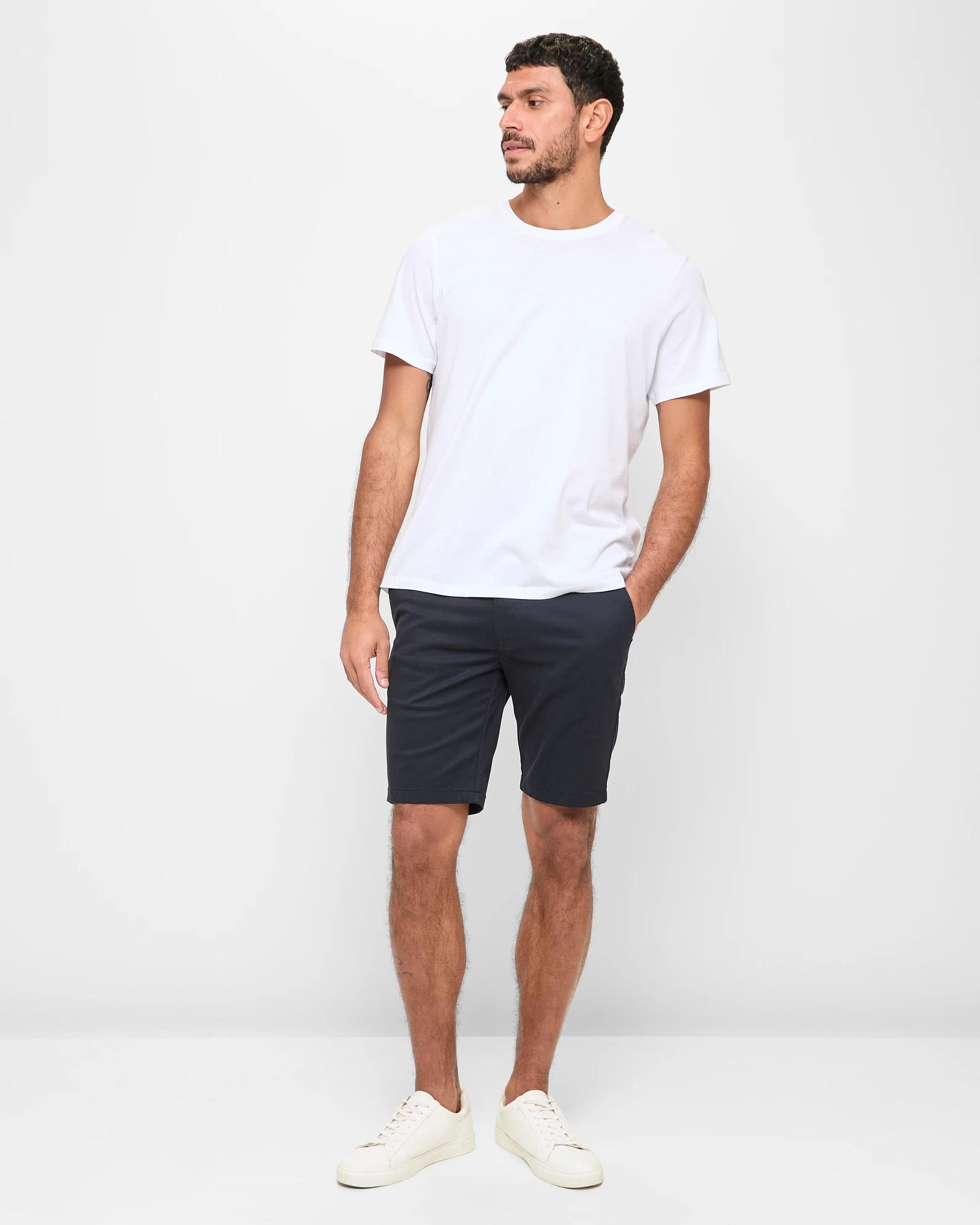 2 Target Man Australian Cotton Slim Chino Shorts NAVY BLUE, 2 of 5