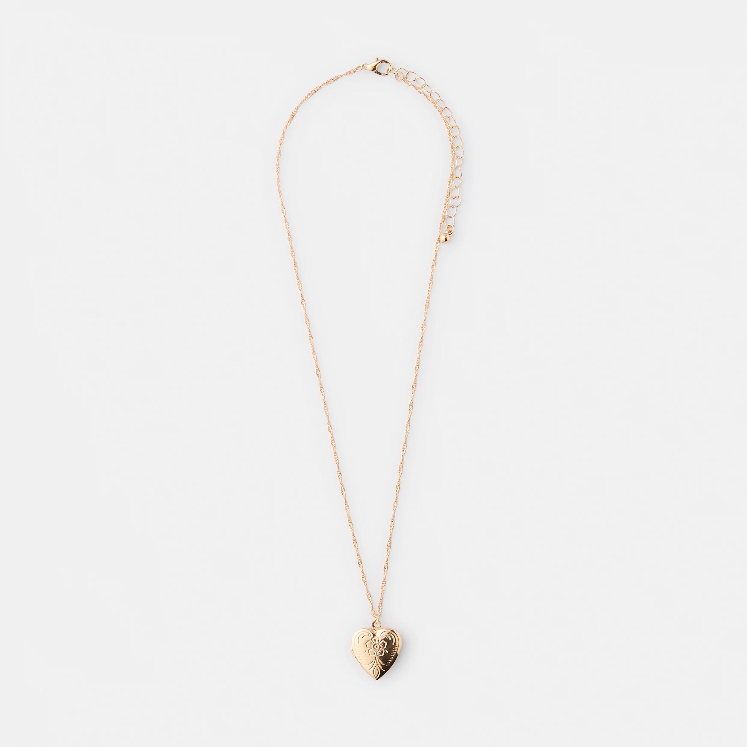 2 Basic Heart Pendant Necklace - Gold Tone Gold, 2 of 5