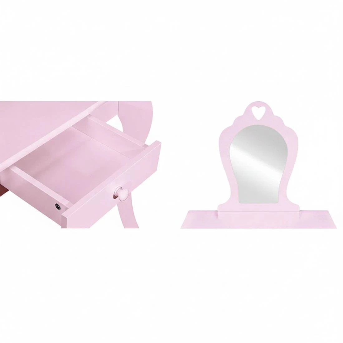 4 Keezi Kids Dressing Table Stool Set Vanity Mirror Princess Children Makeup - Pink, 4 of 5